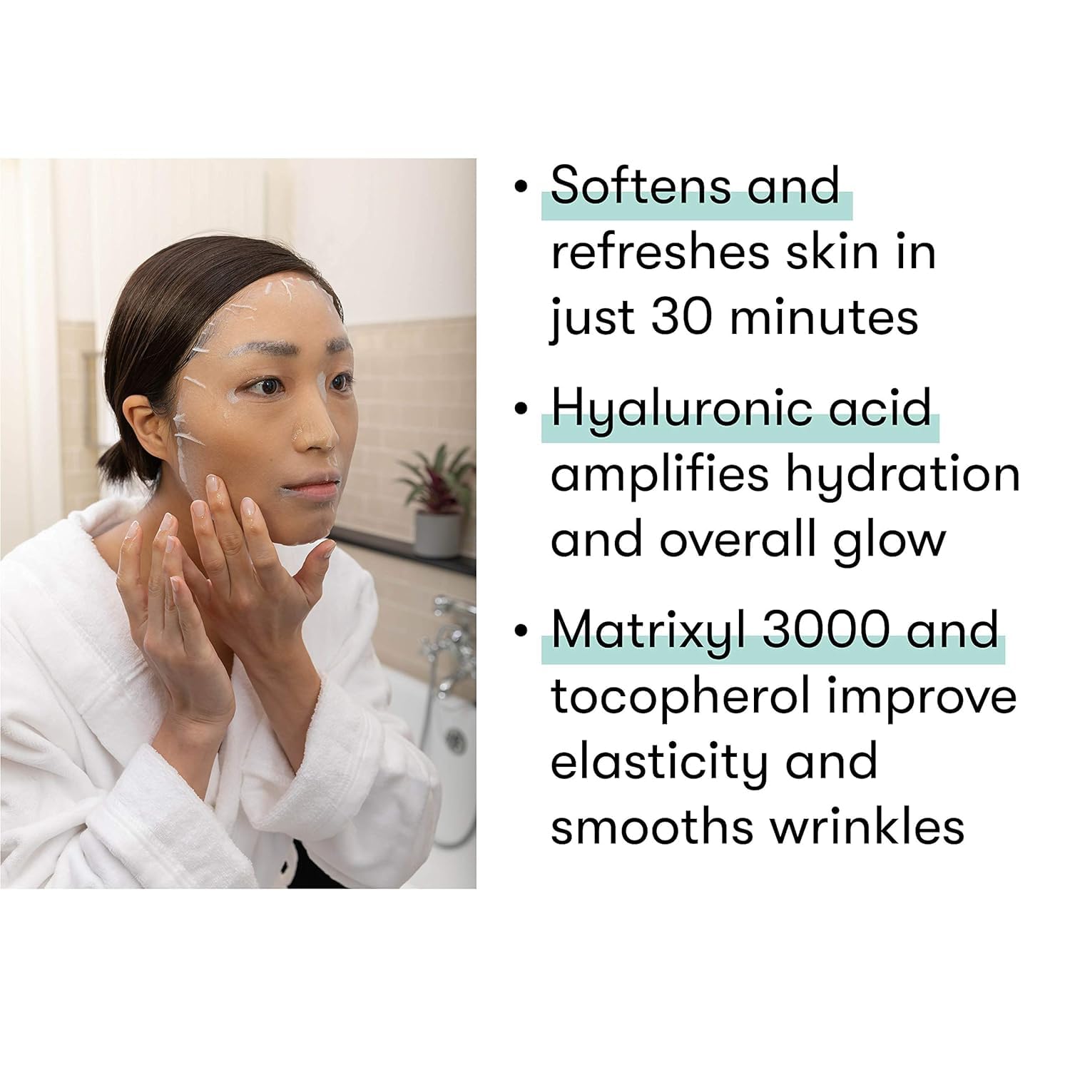 Dermaroller, Silk Face Masks Intensive Hyaluronic Acid Moisturizer with Matriyxl 3000 Tocopherol Boost collagen Hydrate Dry Skin