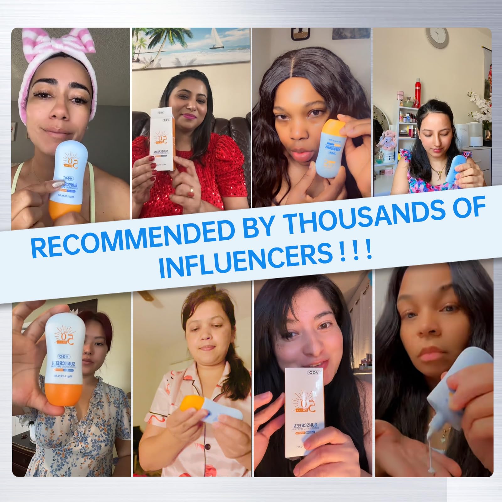 VGO Sunscreen for Face SPF 50+, Mineral Sunscreen with Zinc Oxide, Broad Spectrum Protection, No White Cast, Oil-Free & Non-Come