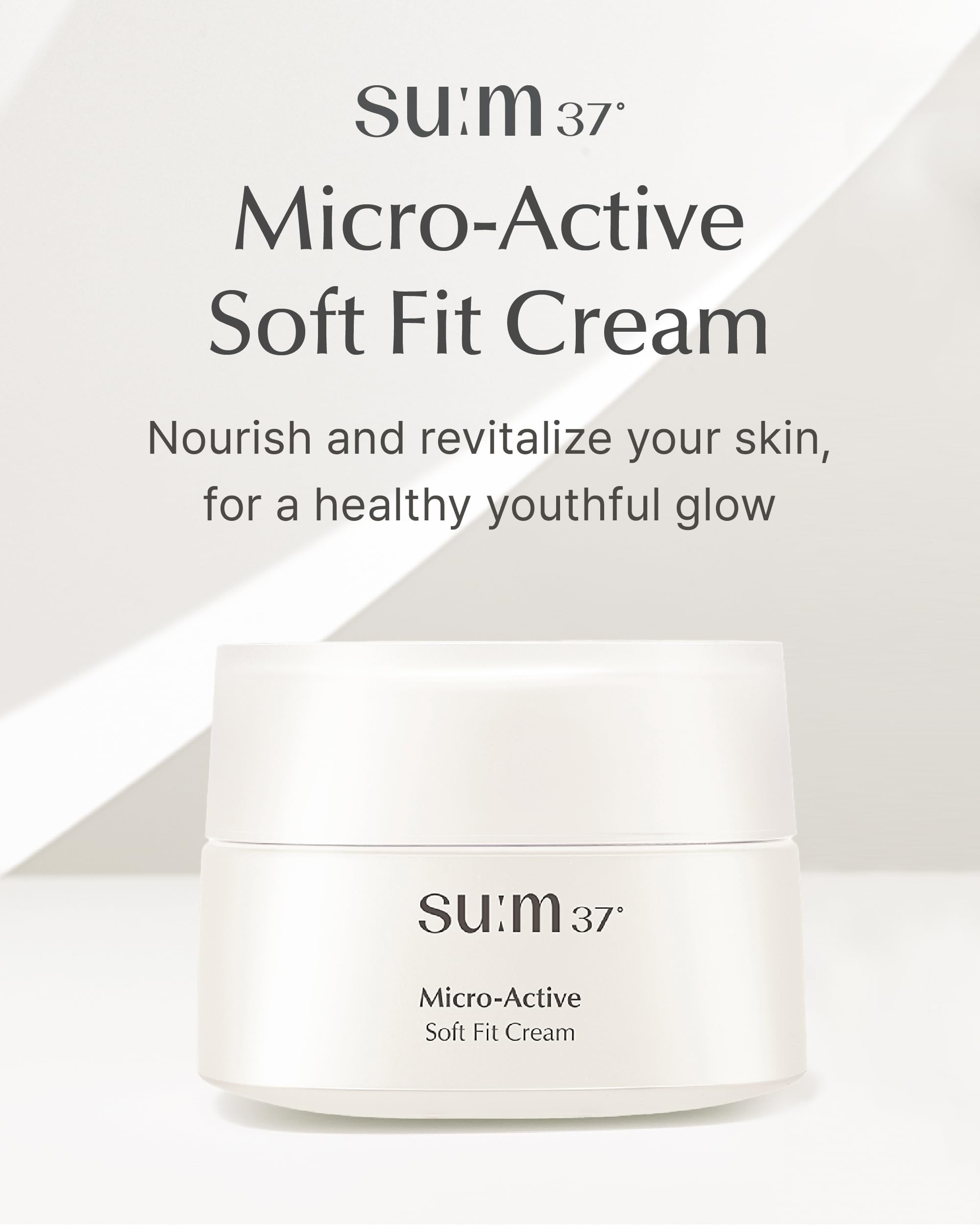 Su:M Micro-Active Soft Fit Cream (1.67 Fl Oz) - Deep Hydration For Elasticty, Sensitive Skin. Korean Skin Care. Peptides, Fermen