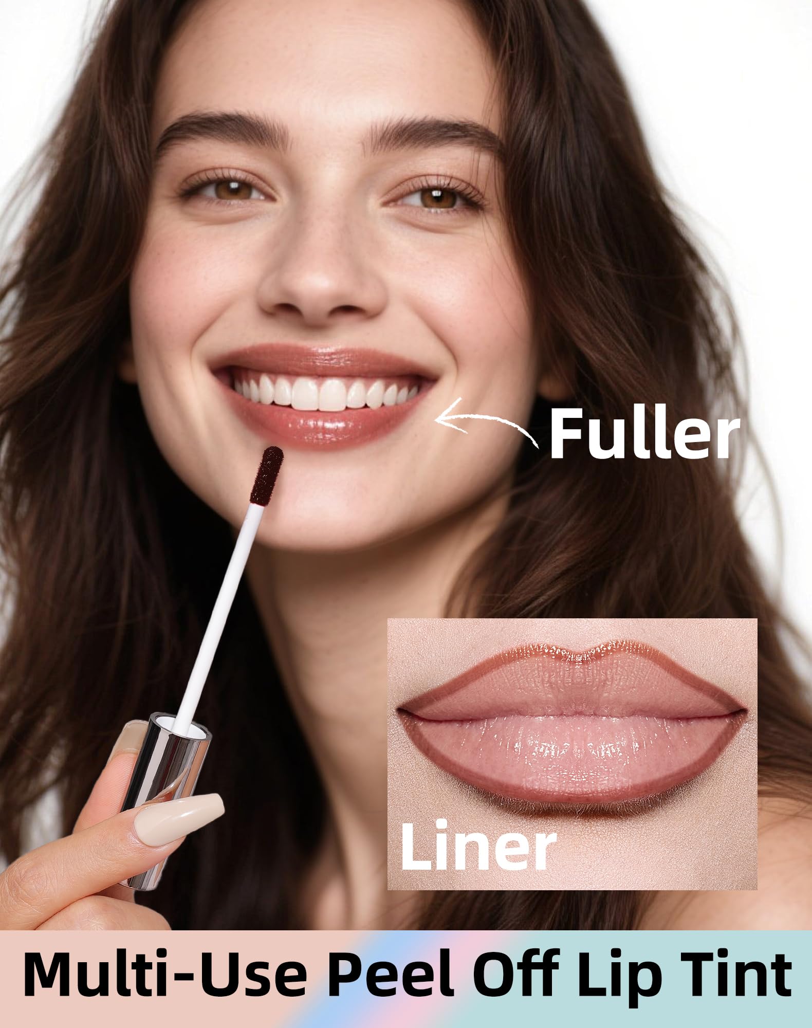 KIMUSE Lip Stain Peel Off, Peel Off Lip Liner Stain with Tweezer, Long Lasting, Waterproof, Transfer Proof Lipstains Color, Smud