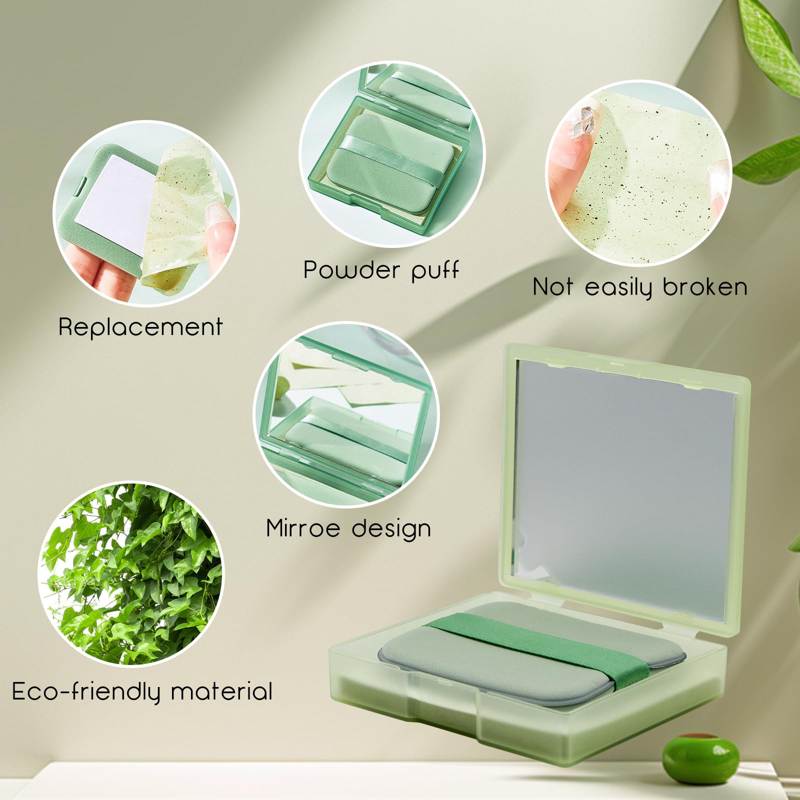 LuckyOpt 200 Oil Blotting Sheets for Face, Portable Oil Control Film with Mirror & Puff Not Destroy Base Makeup Face Oil Absorbi
