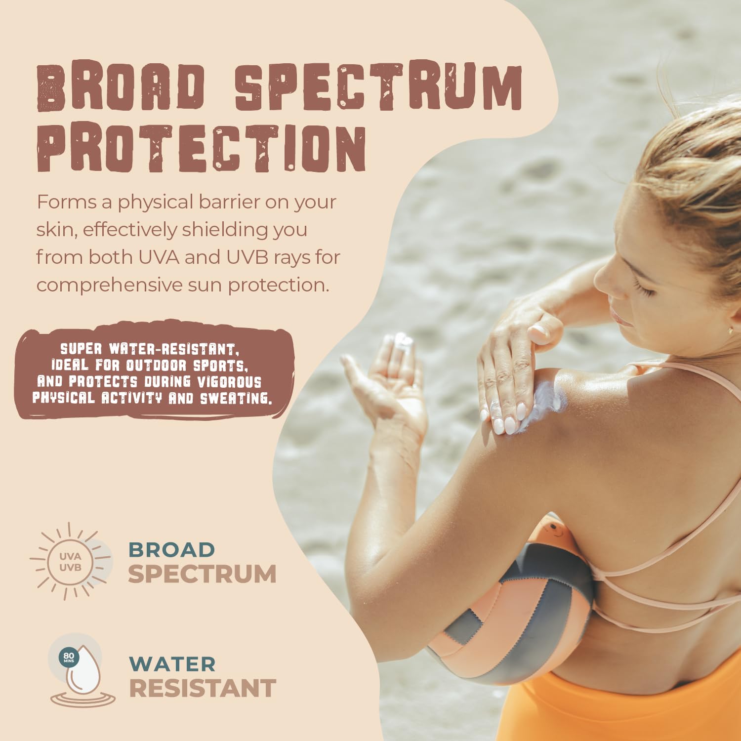 Spf 30 Sport Mineral Sunscreen For Face & Body, Non Toxic Biodegradable Reef Safe Sunscreen Mineral Based, Travel Size Organic S