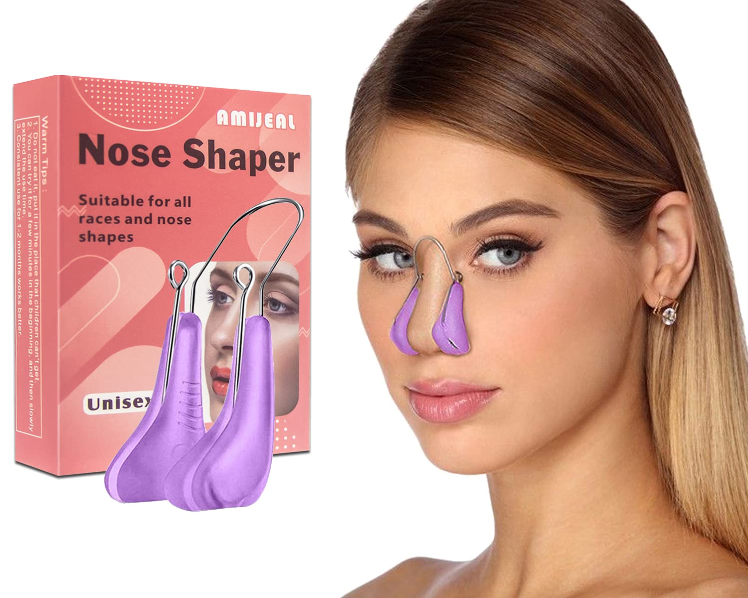 Amijeal Nose Shaper Clip Nose Up Lifting Clip Pain-Free Soft Silicone Nose Slimmer Device Nose Bridge Straightener Corrector Bea