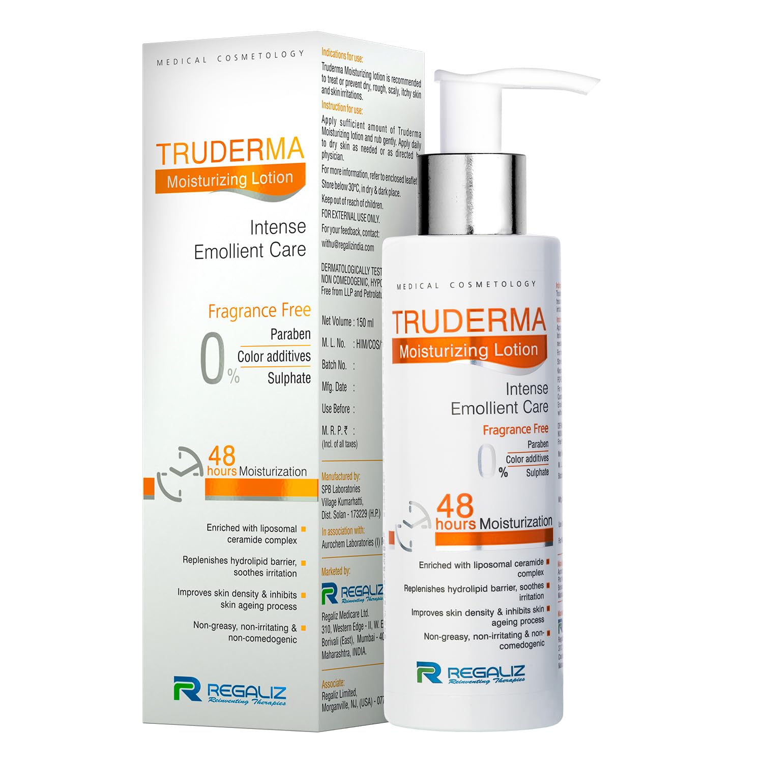 Regaliz Truderma Moisturizing Lotion | Intense Emollient Care For Dry, Rough, & Itchy Skin | 150Ml