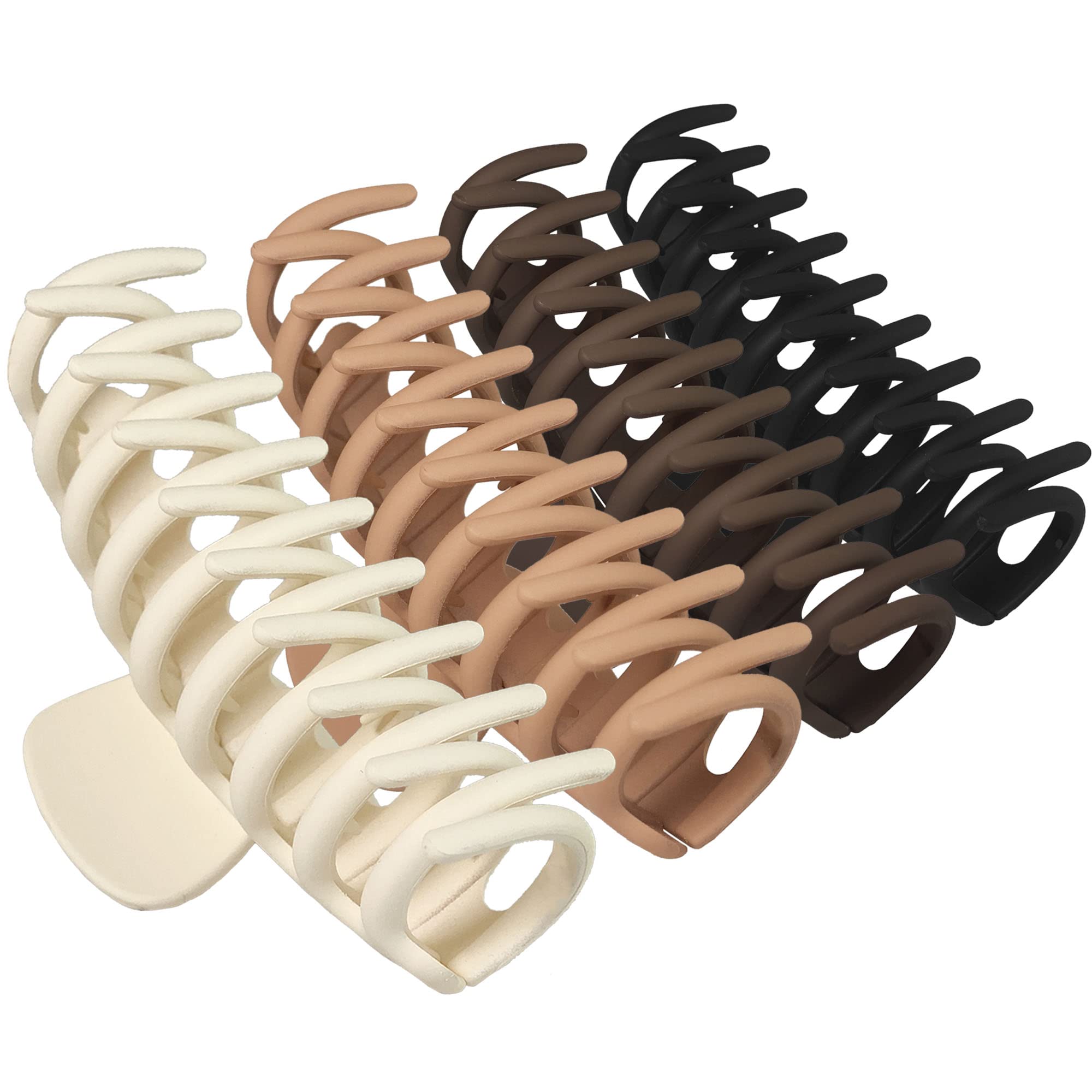 OWIIZI Large Claw Clips for Thick Hair, 4.3'' Matte Big Hair Claw Clips Non-Slip Claw Hair Clips Strong Hold Barrette Jumbo Hair