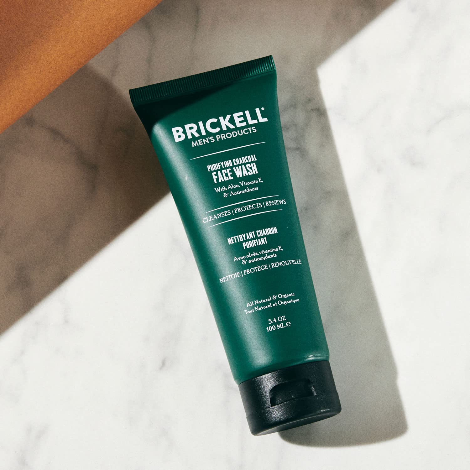 Brickell Men'S Purifying Charcoal Face Wash For Men, Natural And Organic Daily Facial Cleanser, 3.4 Ounce, Scented Men'S Face Cl