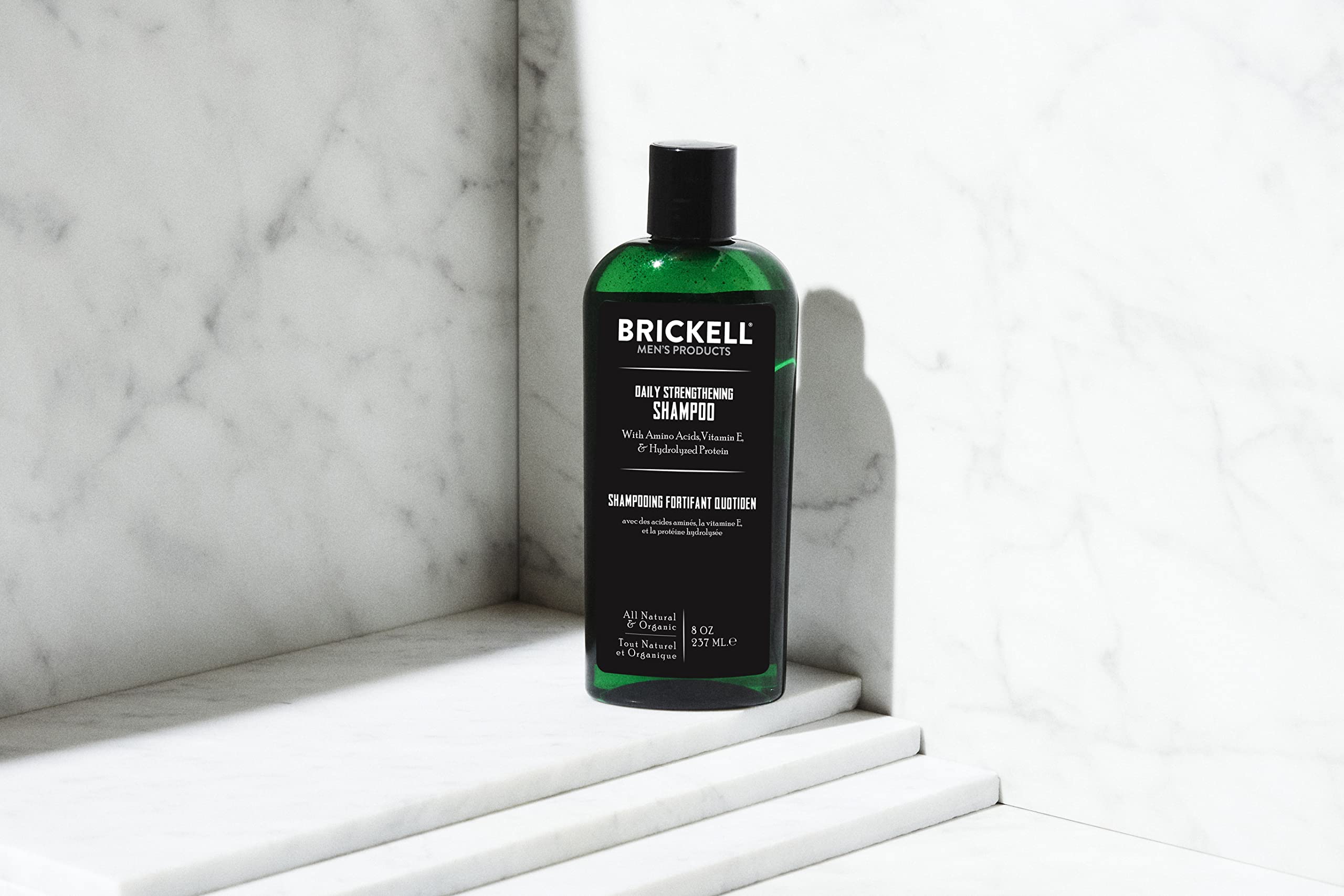 Brickell Men's Products Daily Strengthening Shampoo for Men, Natural and Organic Featuring Mint and Tea Tree Oil To Soothe Dry a