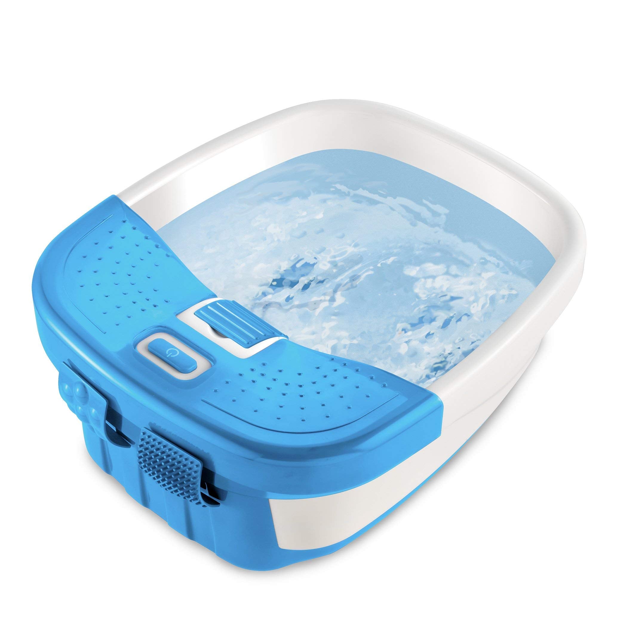 Homedics Bubble Bliss Deluxe Foot Spa with Heat Massaging Arch, 3 Acupressure Attachments, Splash Guard, Raised Nodes Creates Bu