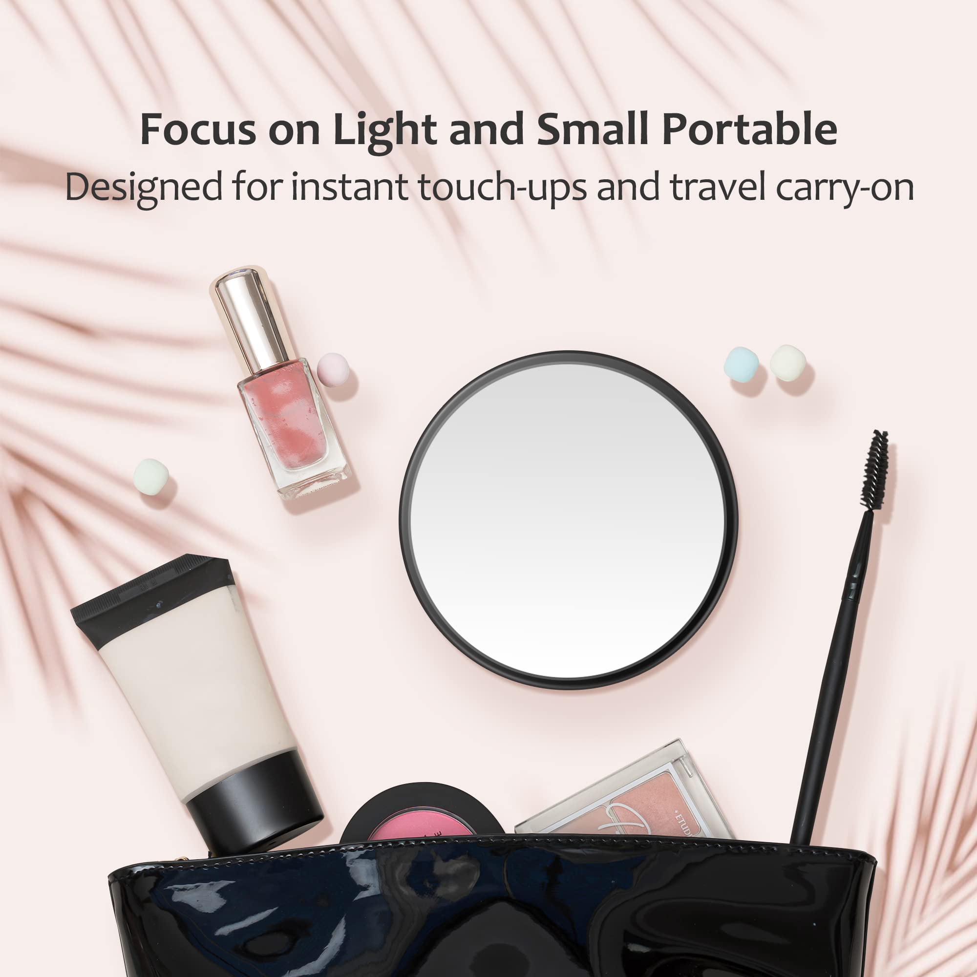 MIYADIVA 20X Magnifying Mirror, 20X Magnifying Mirror Suction Cup and Tweezers, As a Mganifying Makeup Mirror, Pocket Mirror Set