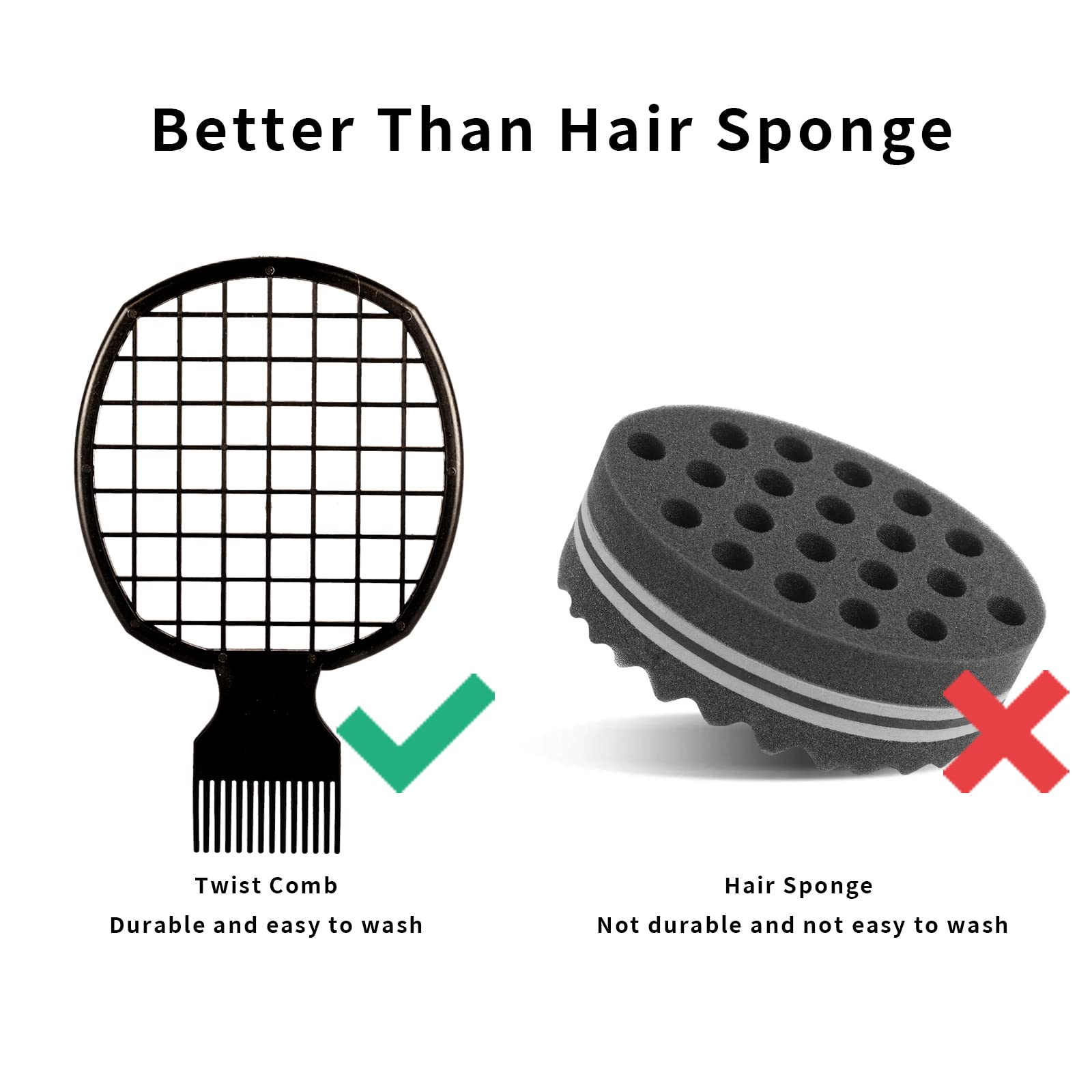 Selalu Twist Combs, Upgraded Hair Brush For Curls, Natural Hair Styling For Men And Women (Black)