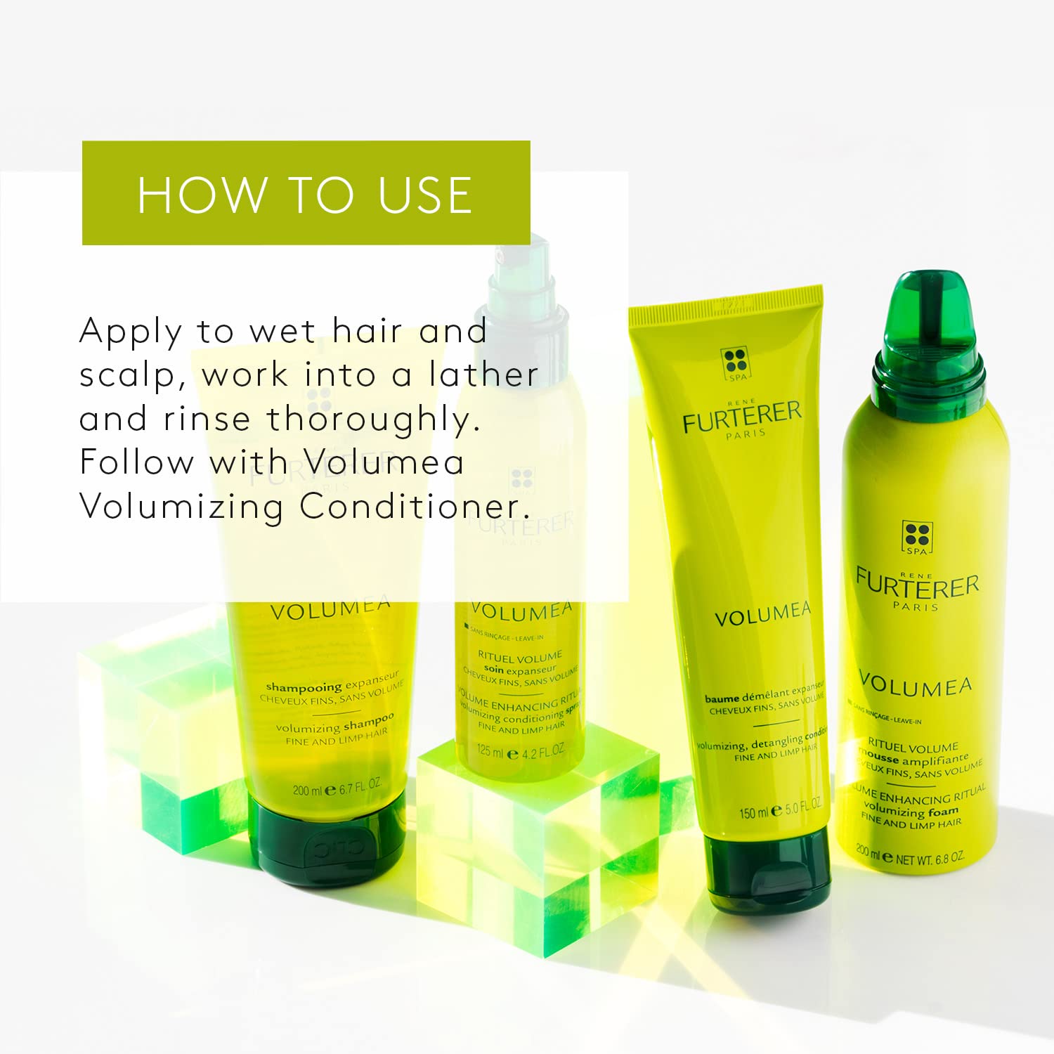 Rene Furterer Volumea Volumizing Shampoo, Fine Limp Hair, Thickening, Volume Enhancing, Pump, 20.2 Oz.