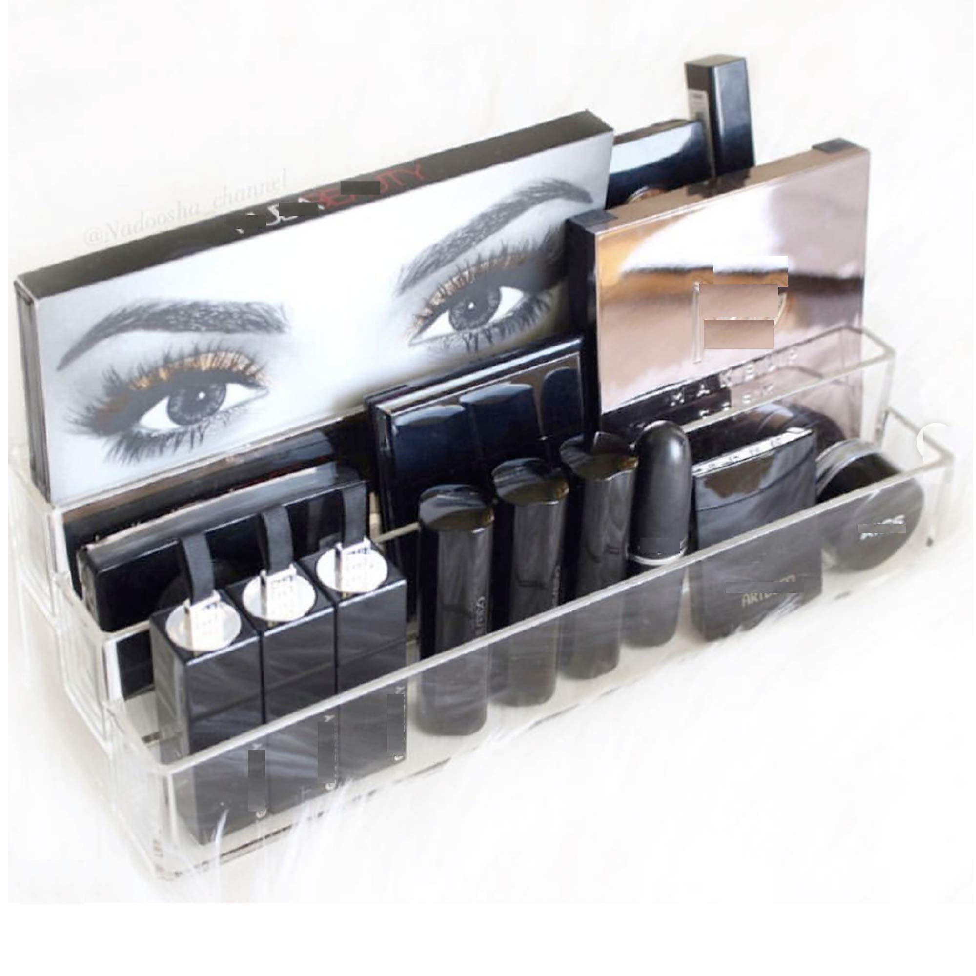 Byalegory Tiered Acrylic Eyeshadow Palette Makeup Organizer (Small Palettes, Compacts, Lipsticks, Lip Gloss, Eye Shadows, Cosmet