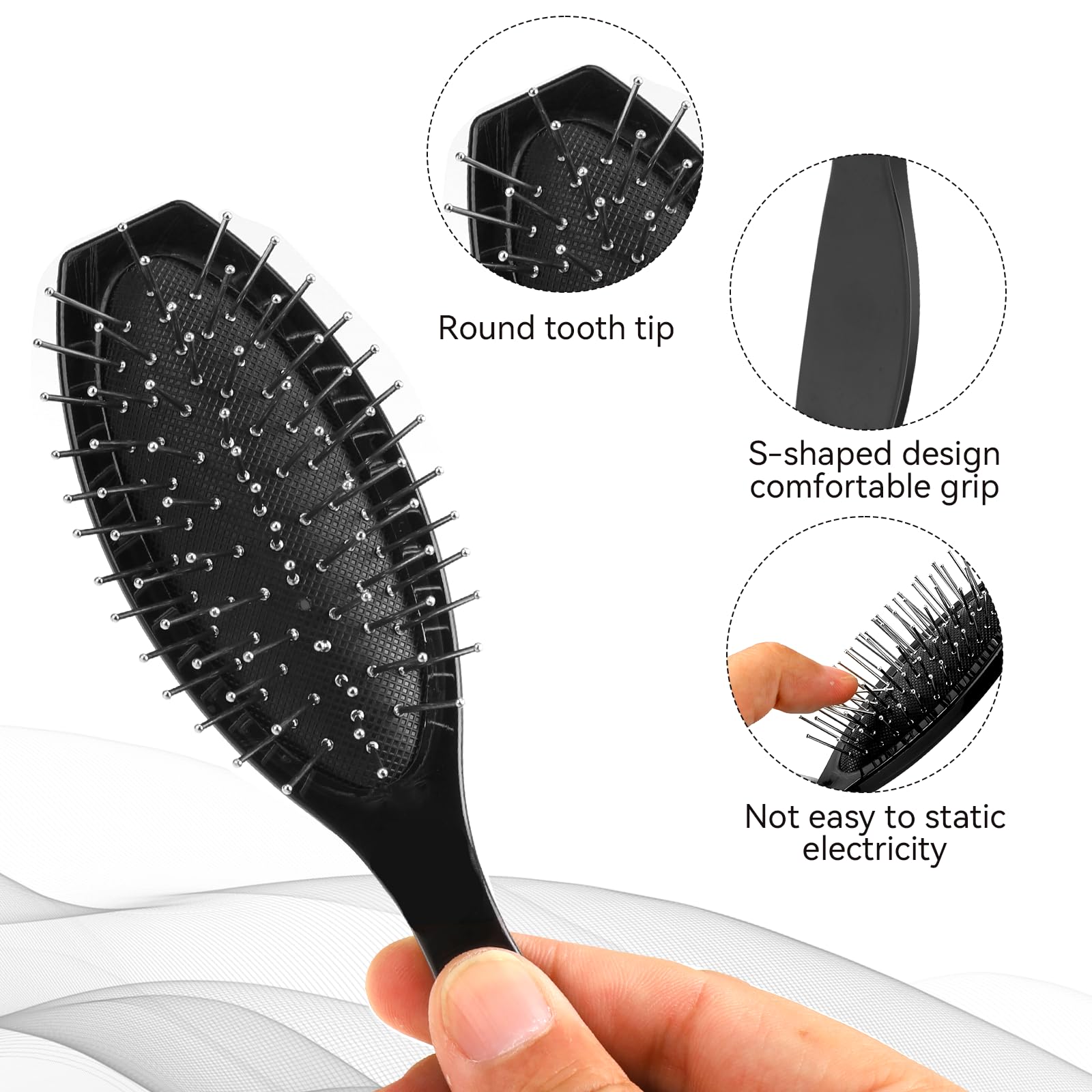 Wig Brush Set, Stainless Steel Wire Bristle Brush For Synthetic Hair, Portable Brush And Combs For Human Hair Wigs And Extension