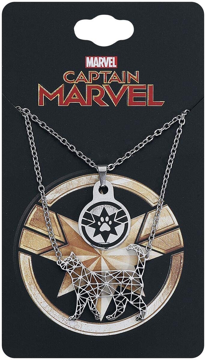Marvel Captain Marvel Goose Silver 2 Tiered Pendant Necklace