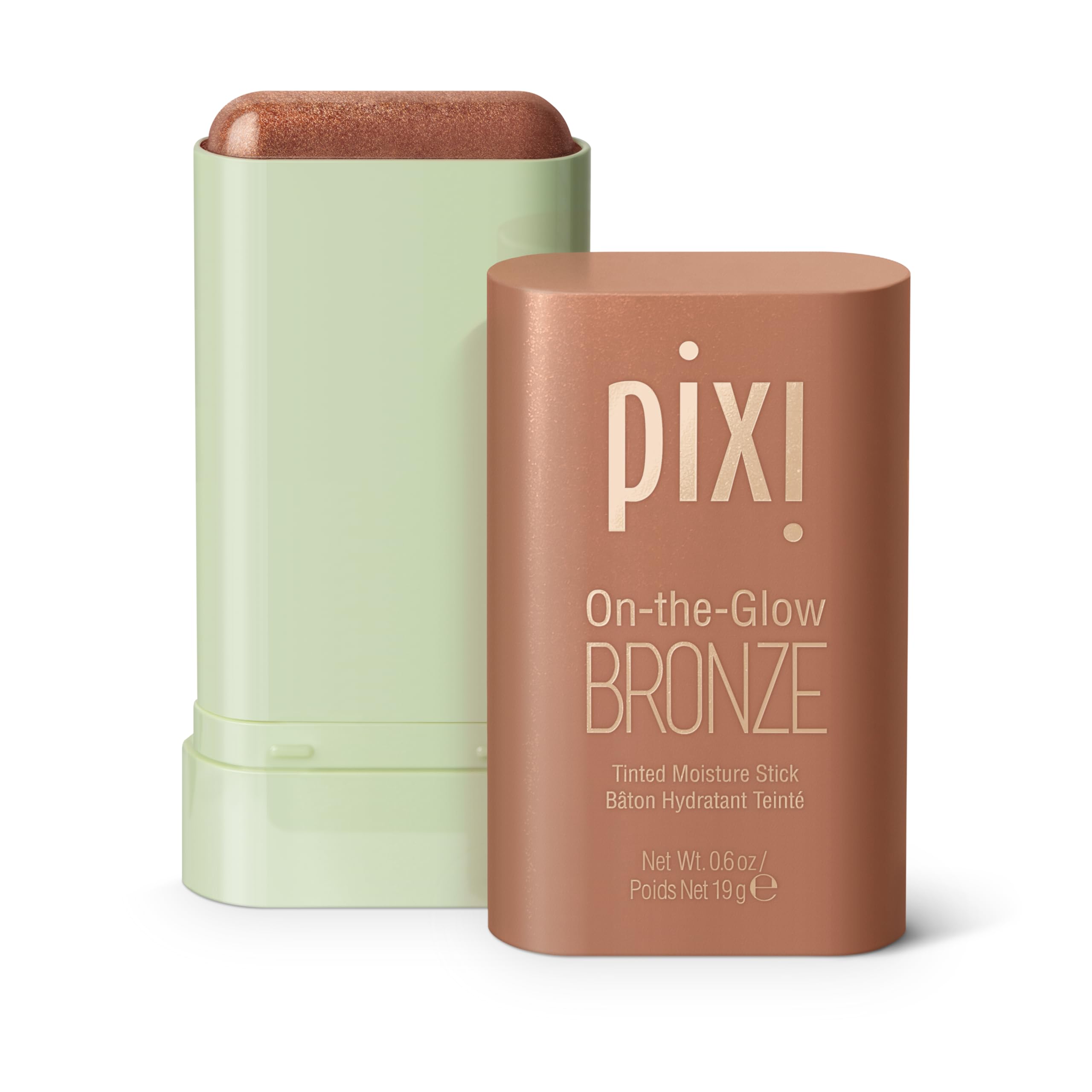 Pixi On-the-Glow Bronze - RichGlow, Hydrating Tinted Moisture Bronzer Stick with Ginseng, Aloe Vera & Fruit Extracts, For Cheeks