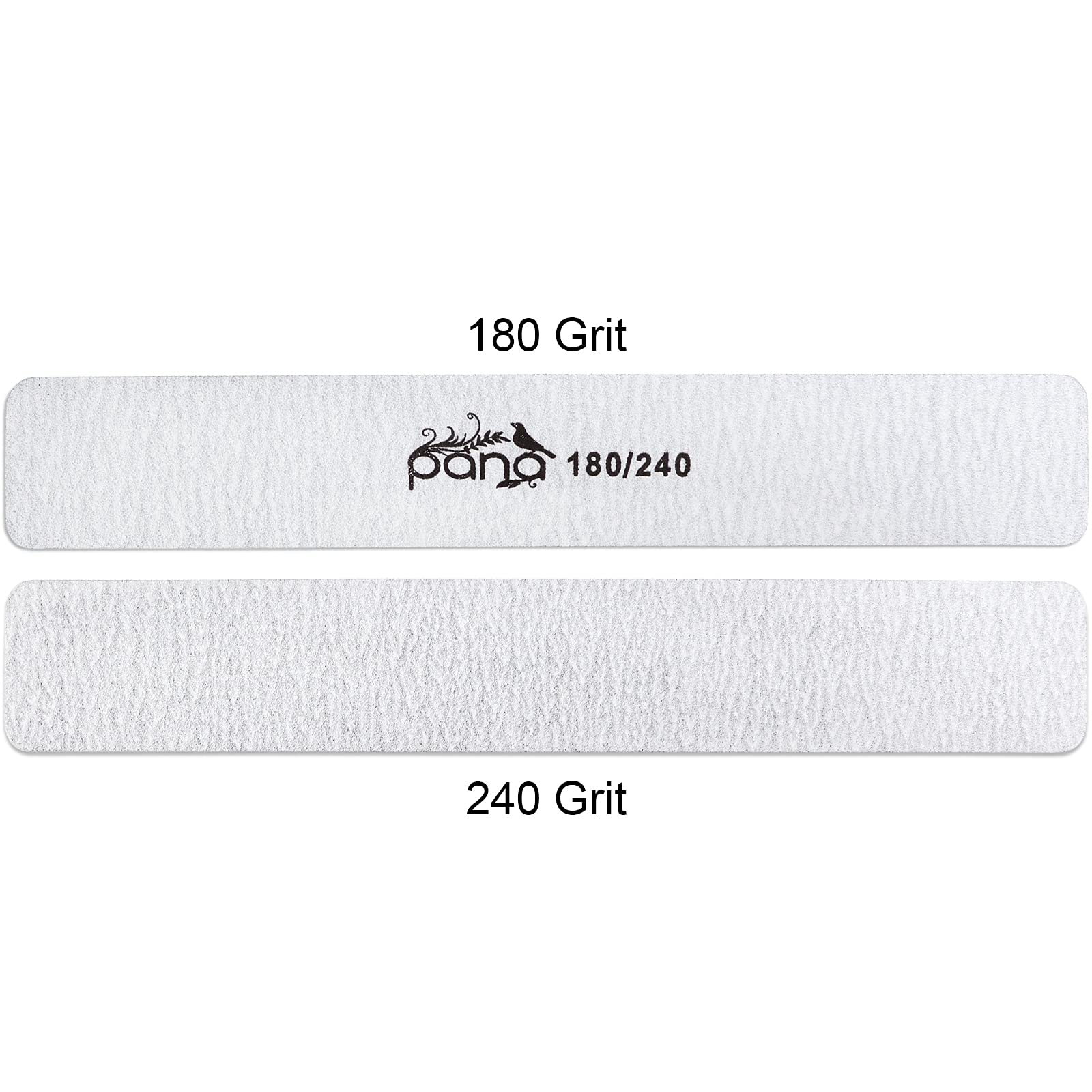 10Pcs - Pana Jumbo Double-Sided Emery Nail File For Manicure, Pedicure, Natural, And Acrylic Nails - Zebra (Grit 180/240)
