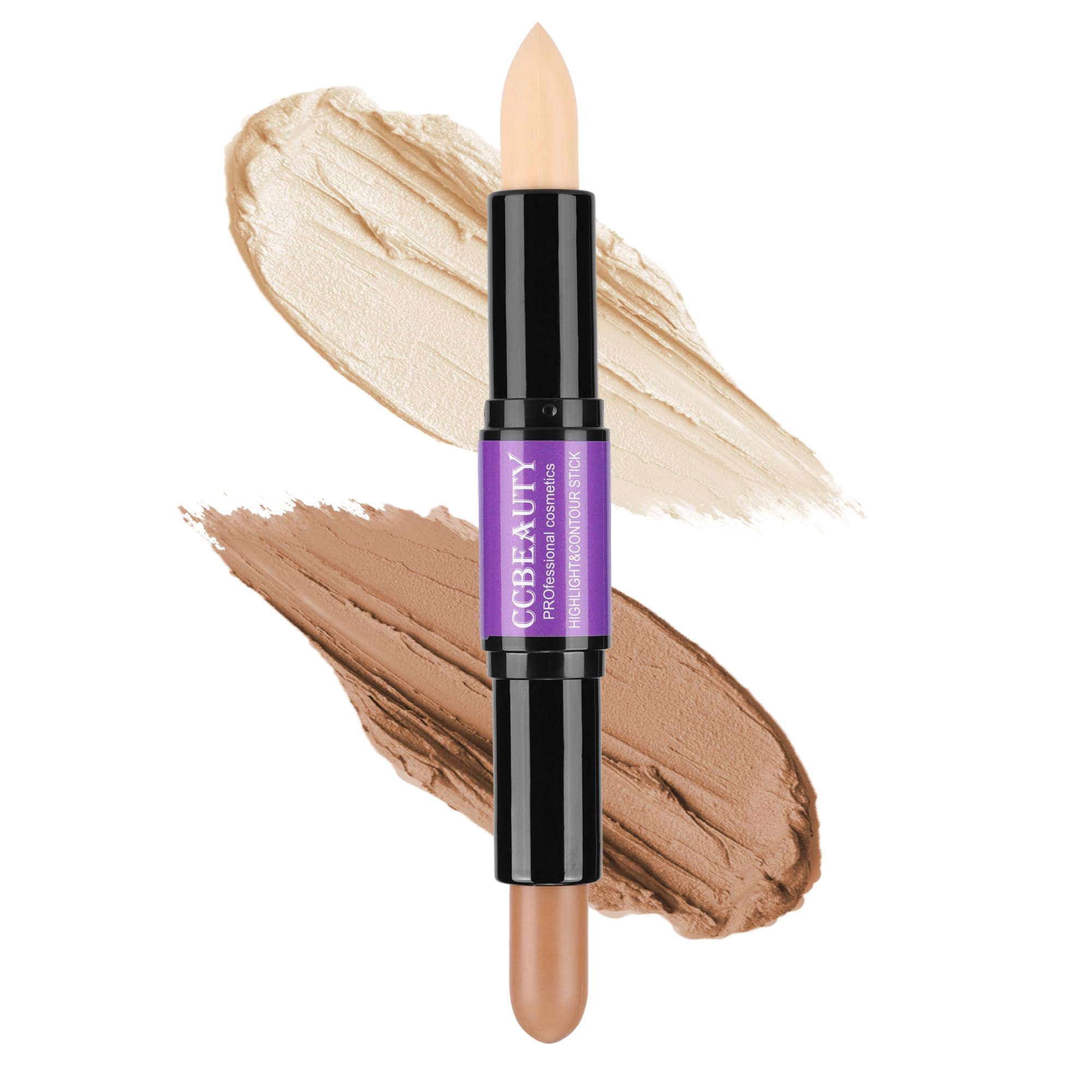 Ccbeauty 2-In-1 Matte Contour Stick,Cream Dual Highlight Concealer Stick, Highlighting & Contouring Kit, Bronzer Highlighter Sti