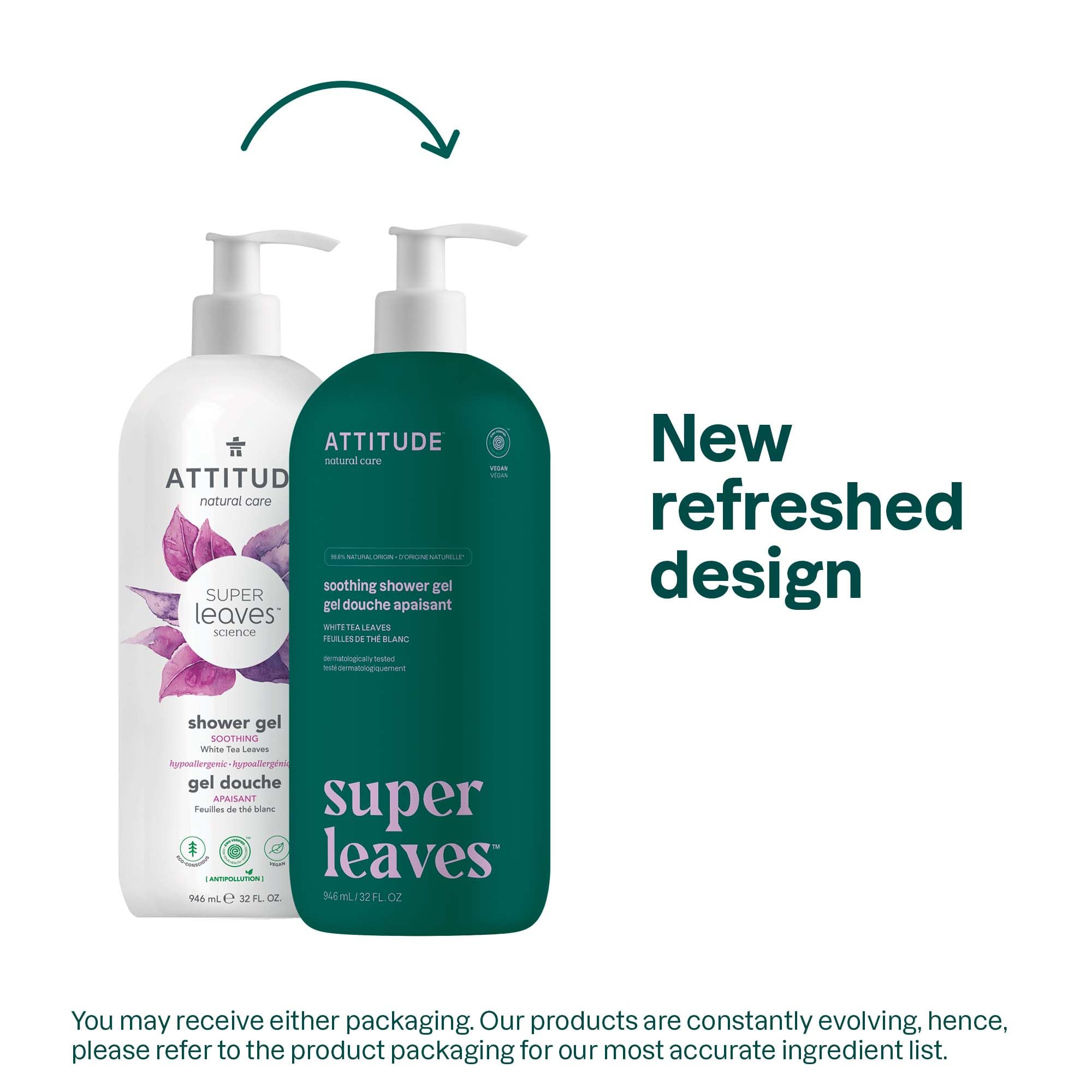 Attitude Body Wash, Ewg Verified Shower Gel, Dermatologically Tested, Plant And Mineral-Based, Vegan Personal Care Products, Whi