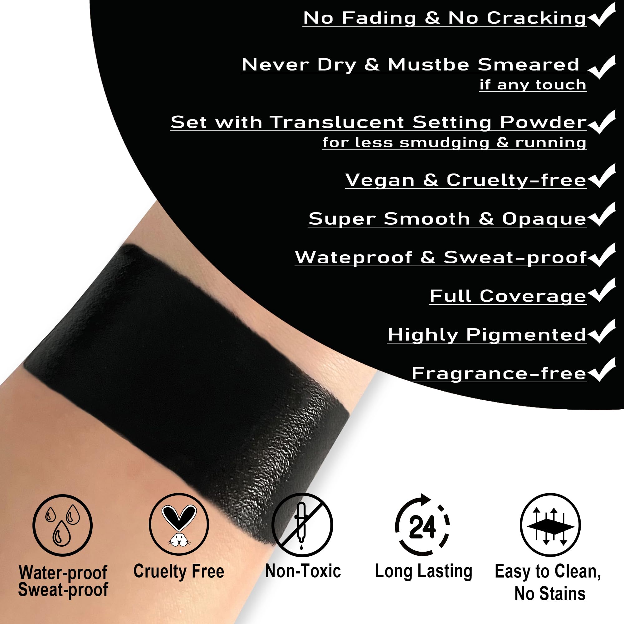 Ccbeauty Eye Black Baseball, Grease Black Face Body Paint, Colored Drip Stick Eyeblack Softball Football, Non-Toxic Sport Gear A