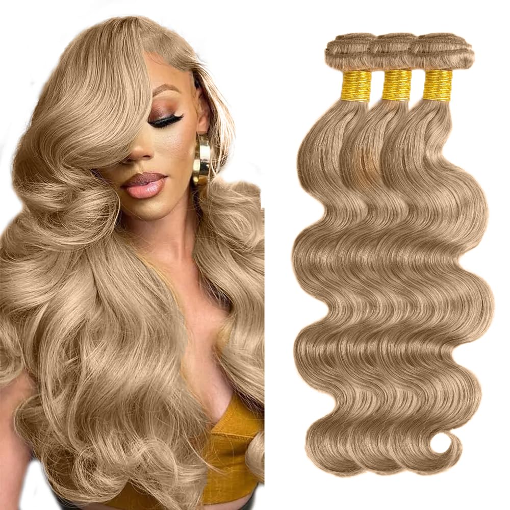 #22 Ash Blonde Bundles Human Hair Body Wave Bundles 26 28 30 Inch Human Hair Weave 3 Bundle Unprocessed Brazilian Virgin Hair Bl