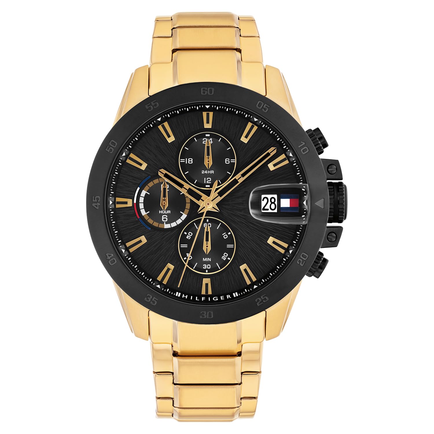 Tommy Hilfiger Jameson Quartz Analog With Black Dial Gold Stainless Steel Strap Watch For Men  Th1792199