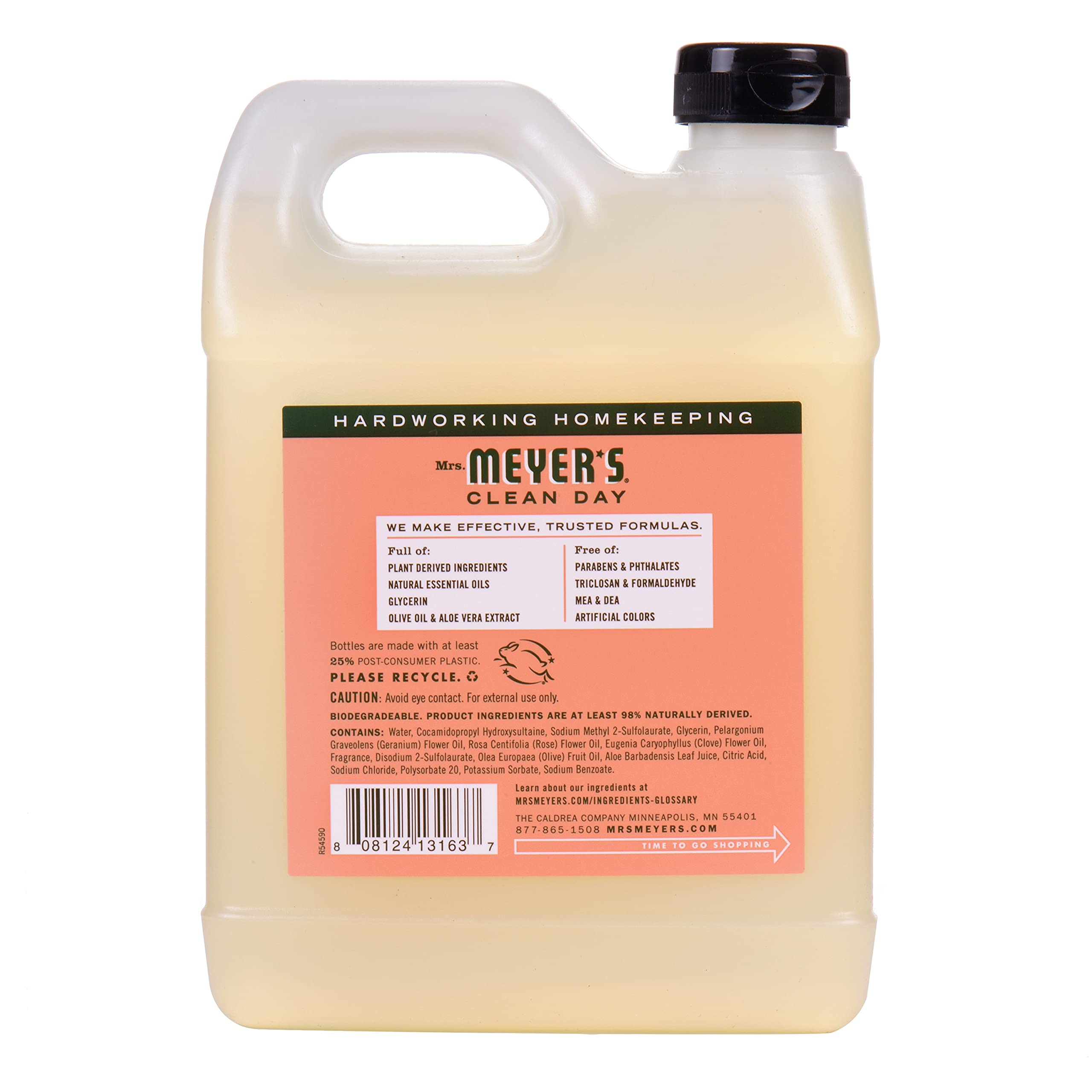 Mrs. Meyers Liquid Hand Soap Refill Liquid 33 Oz Geranium Scent