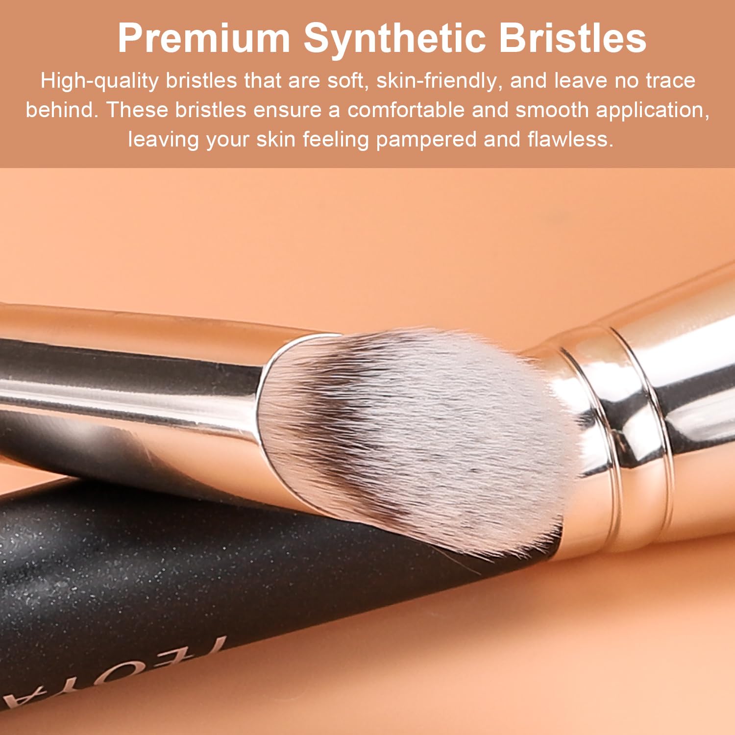 Teoyall Angled Contour Brush, Synthetic Concealer Brush For Blending Setting Buffing With Liquid, Cream And Powder Cosmetic (Ang