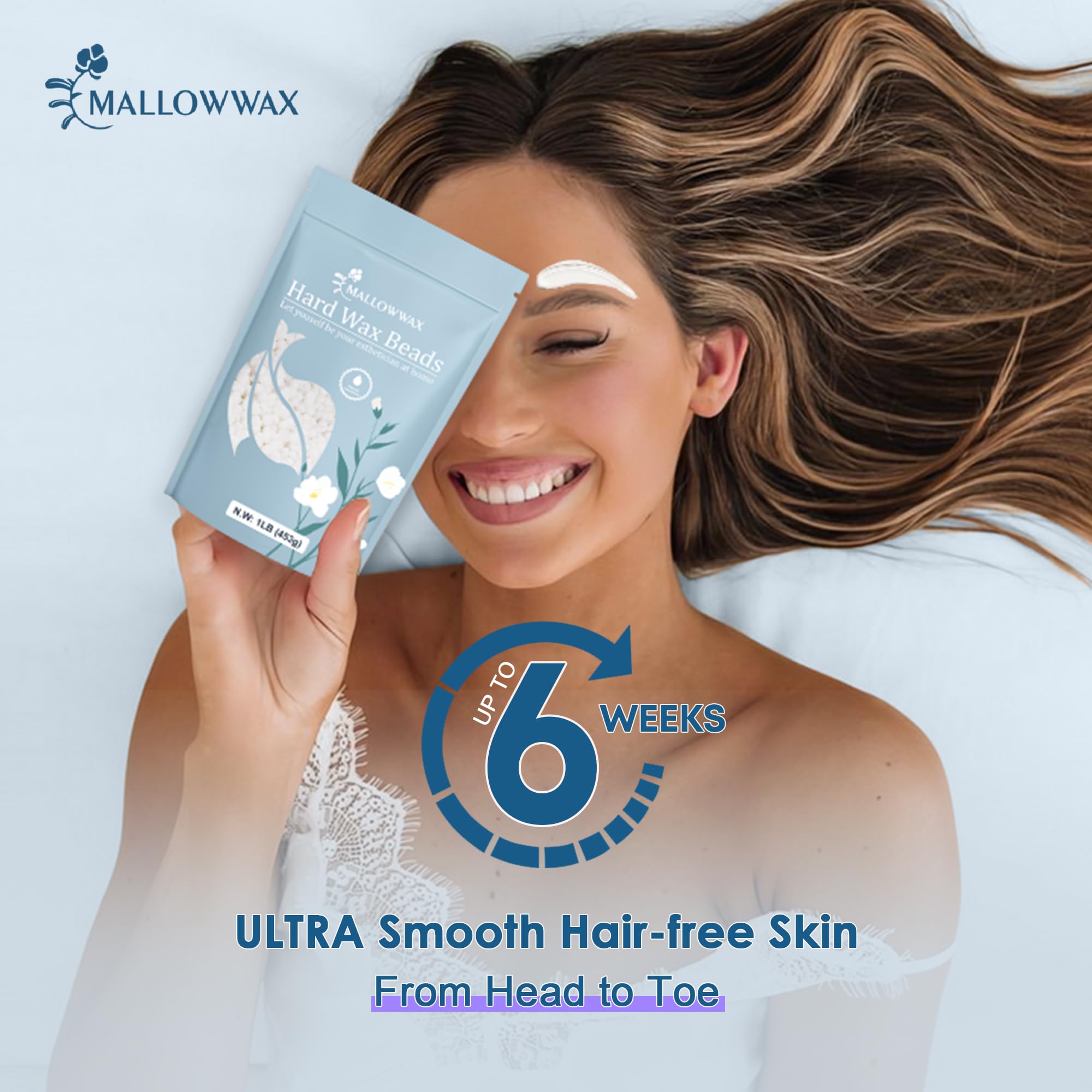 Mallowwax Hard Wax Beads - Wax For All-Purpose Hair Removal - Full Body Waxing Solution - Ideal For Sensitive Skin, All Hair Typ