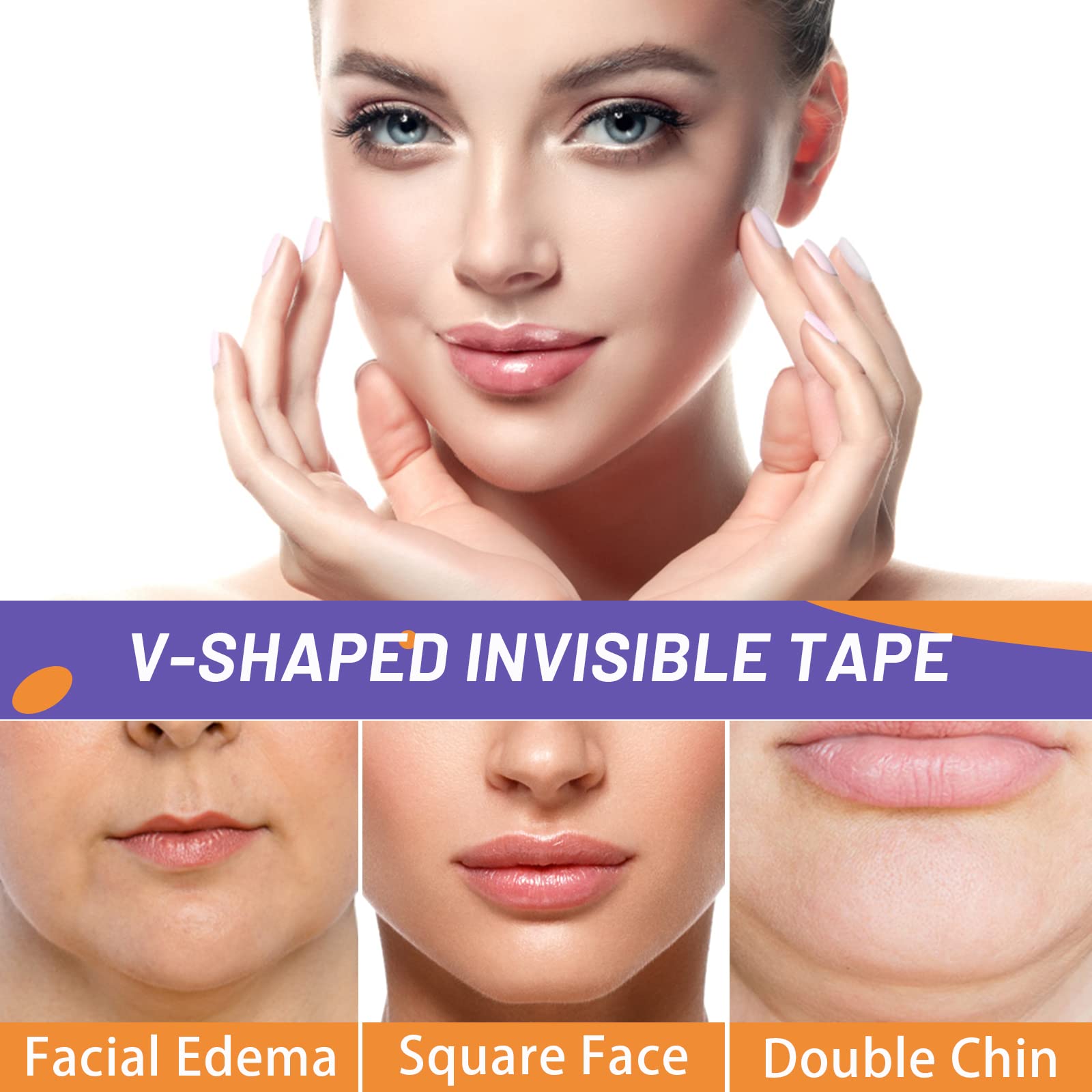 Face Lift Tape-40 Pcs Invisible Face Tape With Lifting Ropes Face Lifting Strips