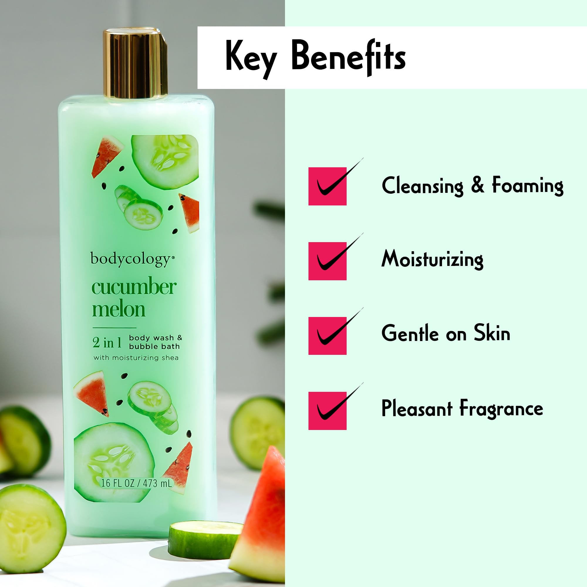 Bodycology Melon16Oz 2-1 Body Wash & Bubble Bath (Pack Of 3)