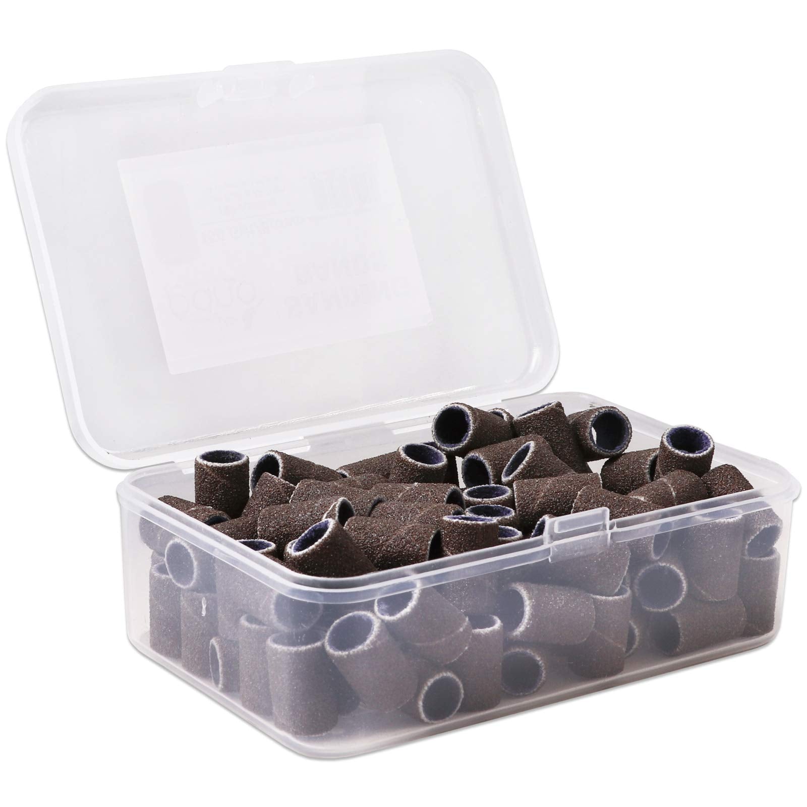100 Pcs Large Brown Nail Drill Bits Sanding Bands for Nail Drill 150 Coarse Grit - Nail File for Acrylic Nail Gel Manicures Pedi
