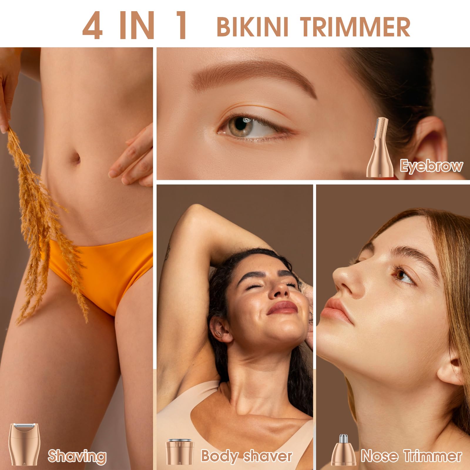 Blibee Hair Clippers & Bikini Trimmer For Women - Waterproof Electric Clippers And 4 In 1 Bikini Trimmer Set, Deluxe Hair Trimme