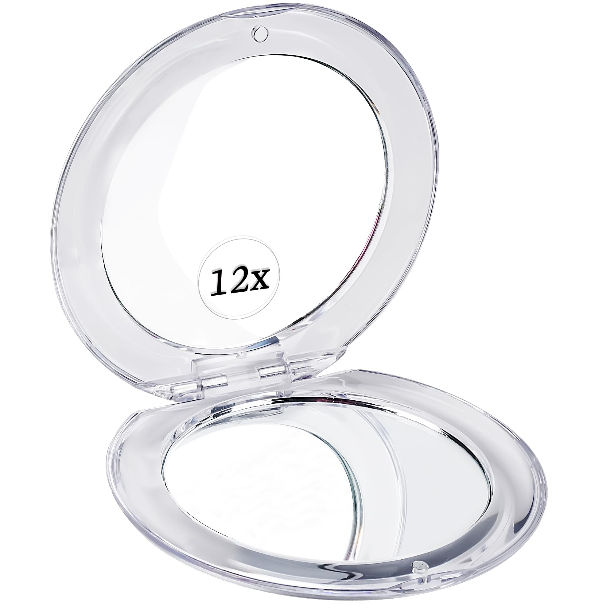 MIRRORVANA Small 12X Magnifying Travel Makeup Mirror, Dual-Sided 12X/1X, Foldable and Lightweight, Portable Compact Mirror Desig