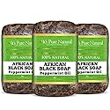 It's Pure Natural African Black Soap Bars with Peppermint Oil (Pack of 3) Organic Raw Soap for Face & Body, Acne Treatment & Dar