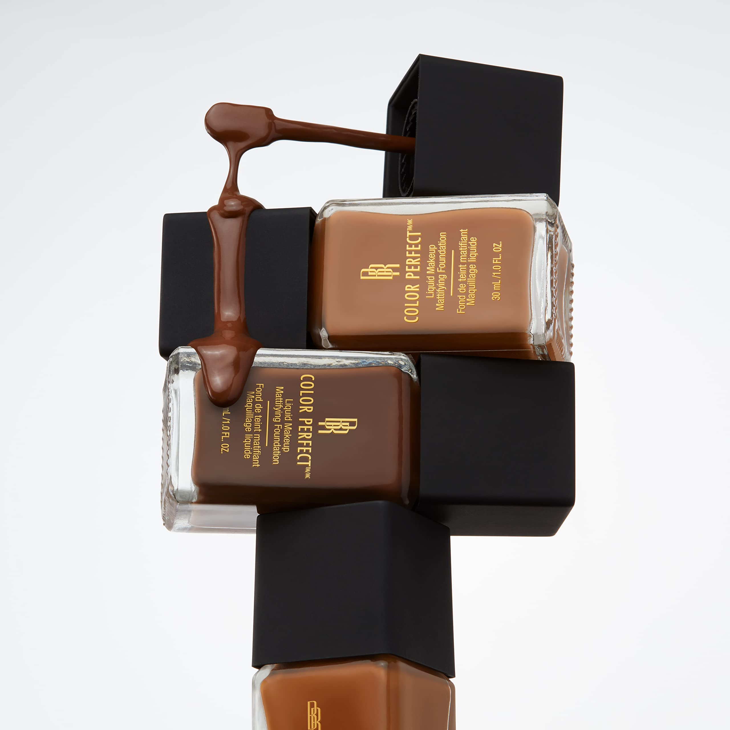 Black Radiance Color Perfect Liquid Full Coverage Foundation Makeup, Deep Amber, 1 Ounce