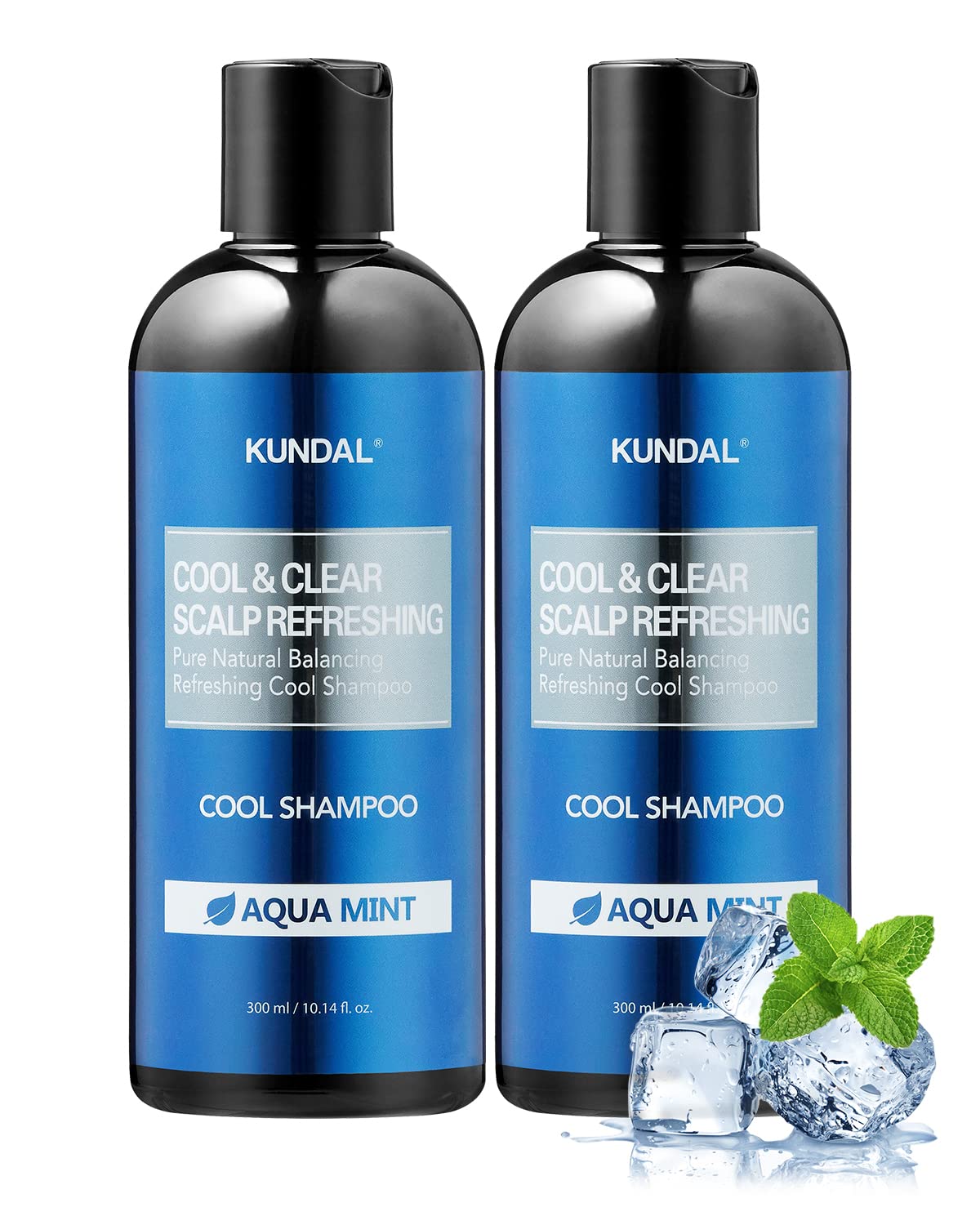 Kundal Shampoo, Hair Scalp Care - Aqua Mint Refreshing Cool Shampoo with Eucalyptus, Tea Tree Extracts, Argan Oil 10.14 fl.oz, P