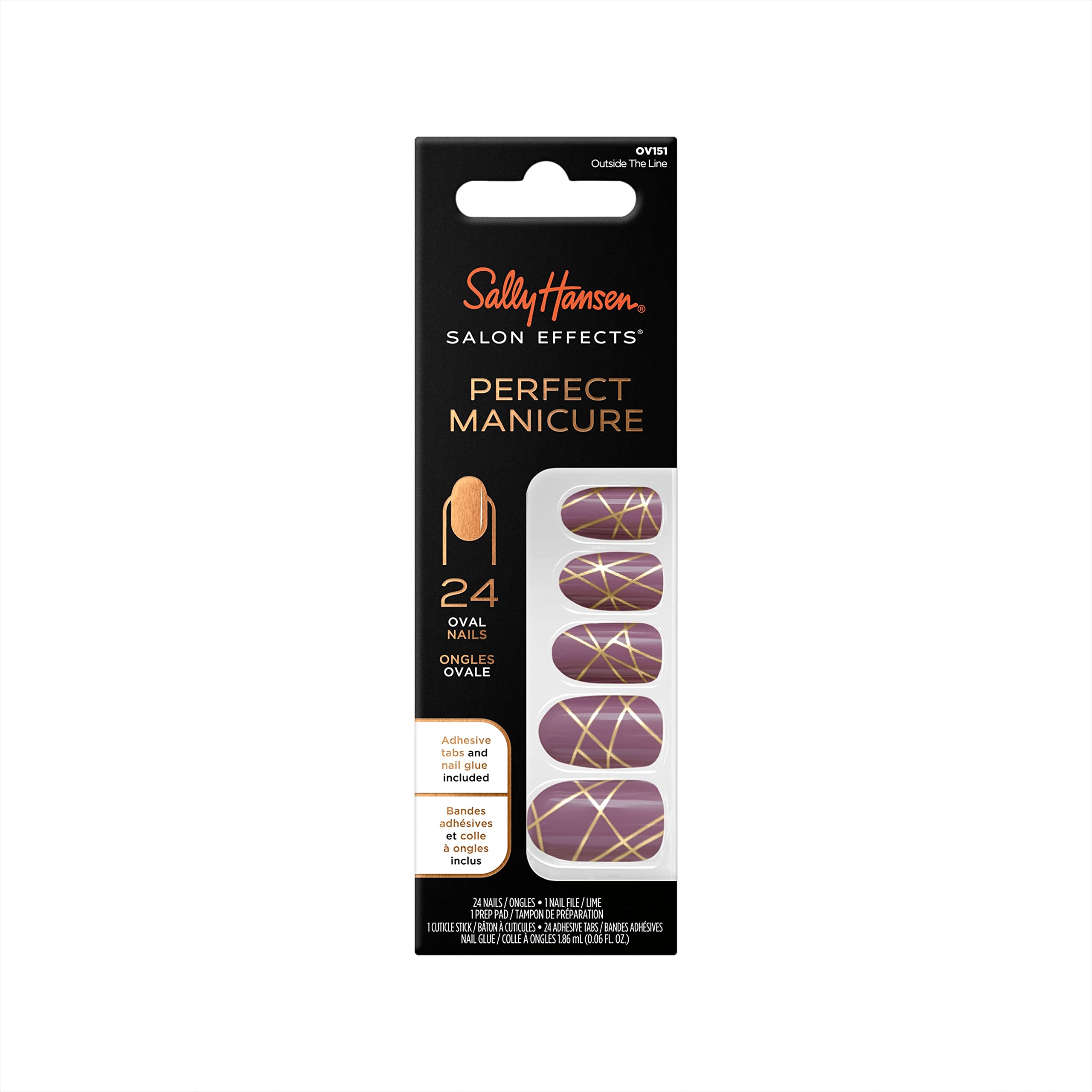 Sally Hansen Salon Effects Perfect Manicure Press On Nails Kit, Outside The Line