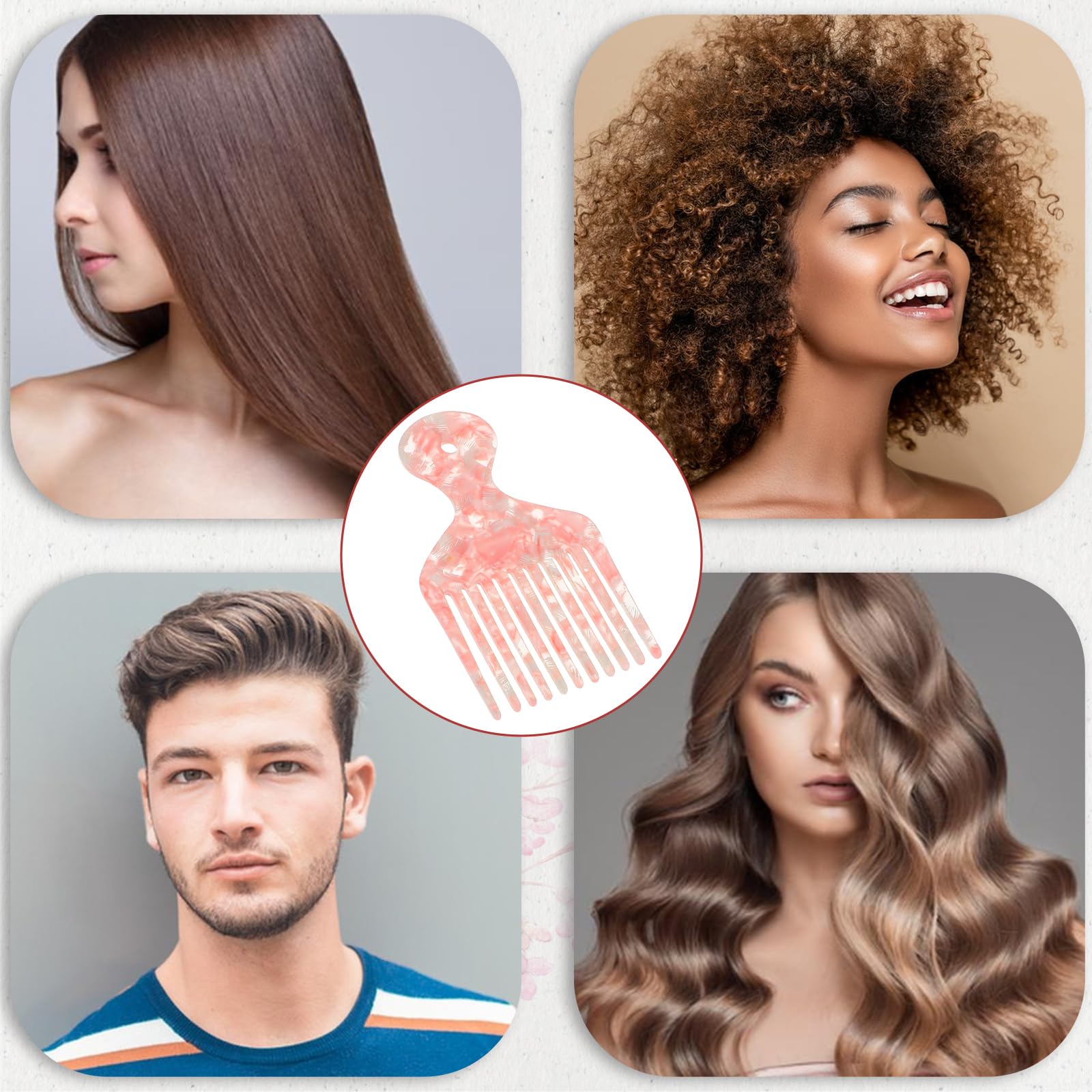 Afro Hair Pick Comb Wide Tooth Comb For Curls Hair Styling Tool Afro Pick For Women And Men Detangling Lifting Comb 4.8 Inches,