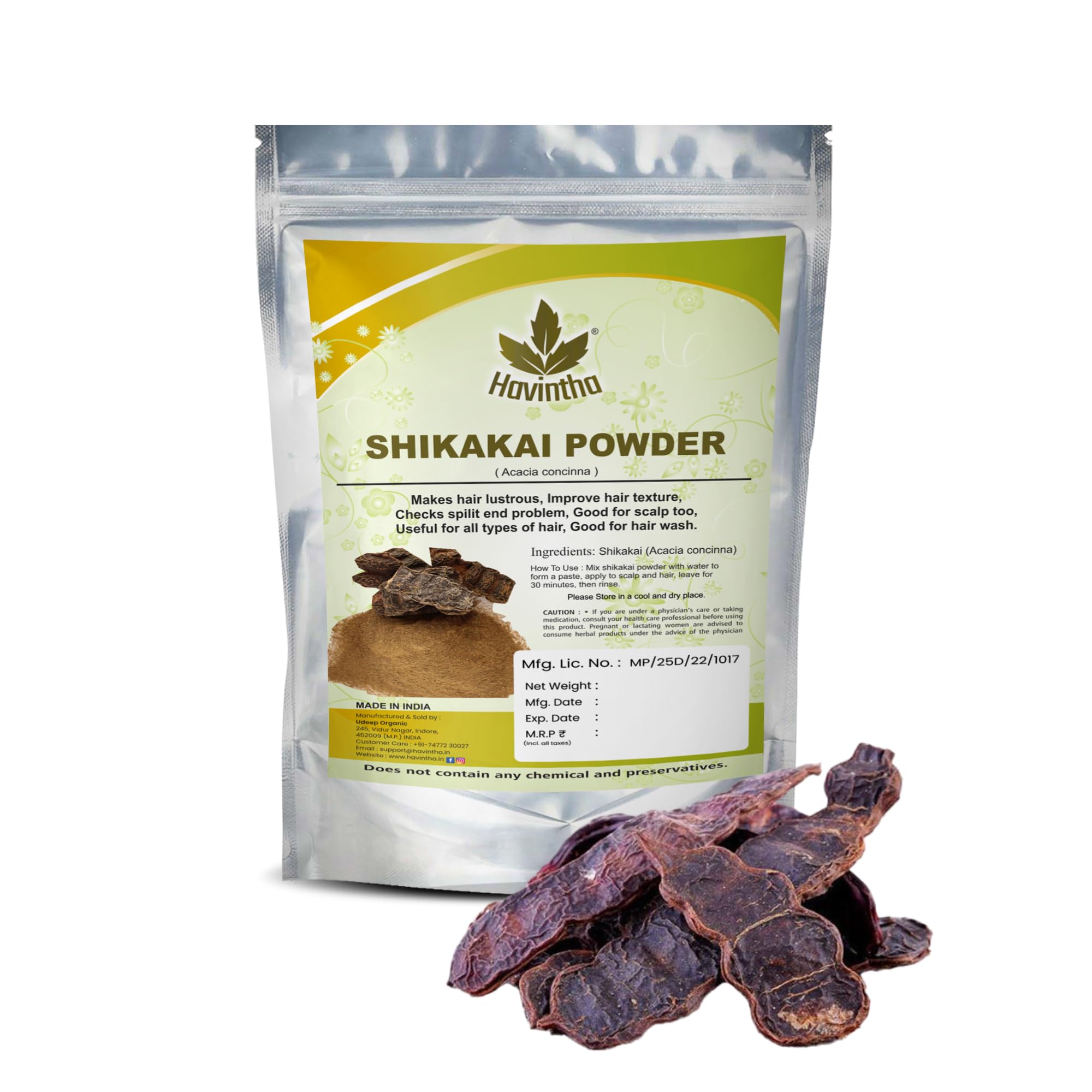 Havintha Amla, Reetha, Shikakai, Bhringraj and Hibiscus powder for Hair care (Each 50g)