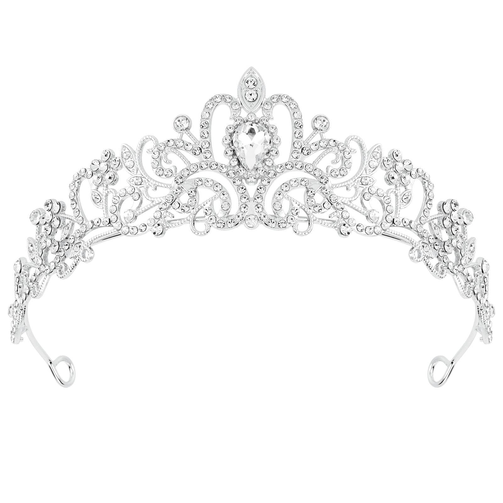 CIEHER Silver Tiara Crowns for Women Girls Princess Crown Tiaras for Women Bridal Wedding Prom Quinceanera Birthday Crown Christ