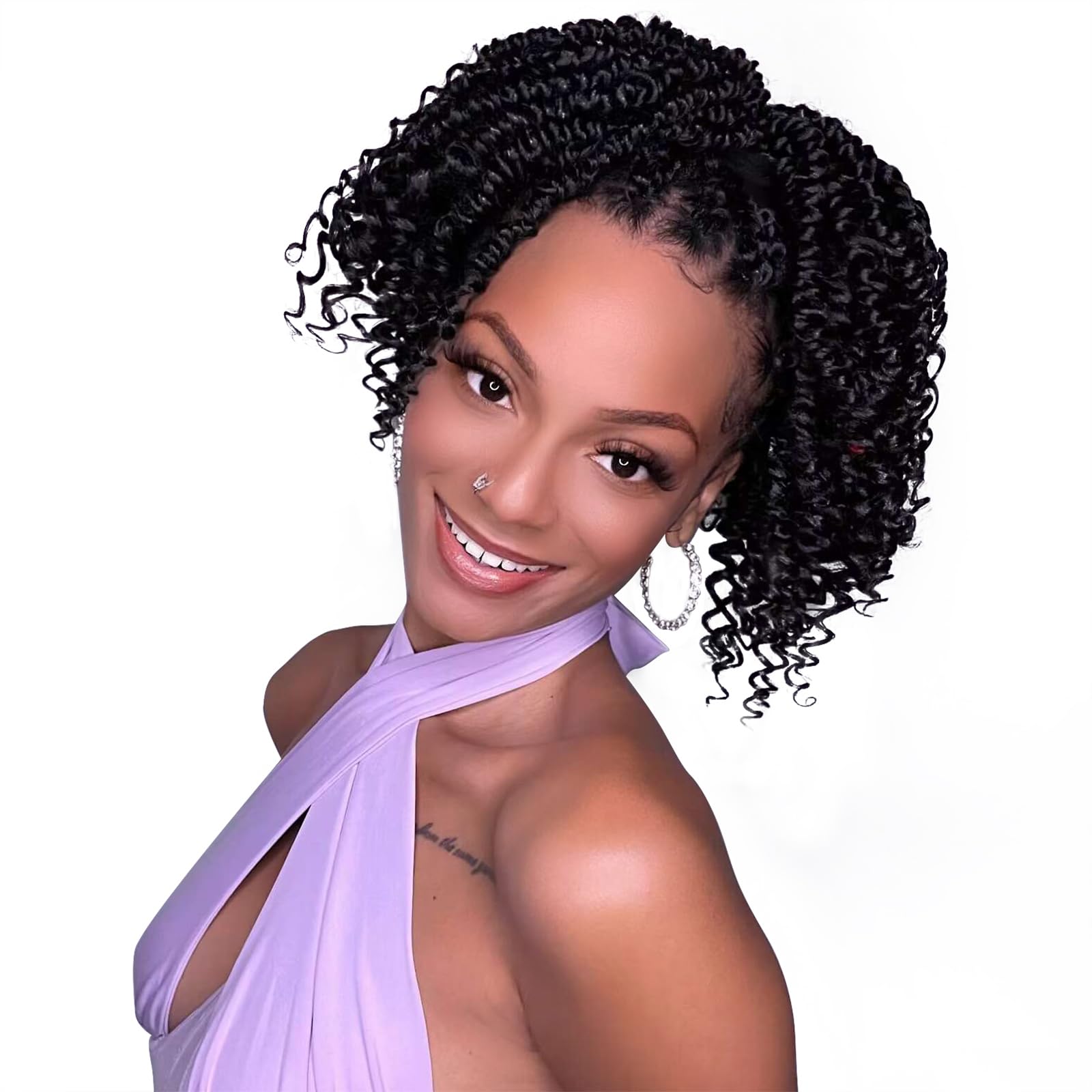 Passion Twist Crochet Hair,Passion Twist Hair 12 Inch,8 Packs Pre-Twist Passion Twist Hair,Short Passion Twist Crochet Braids,Pr