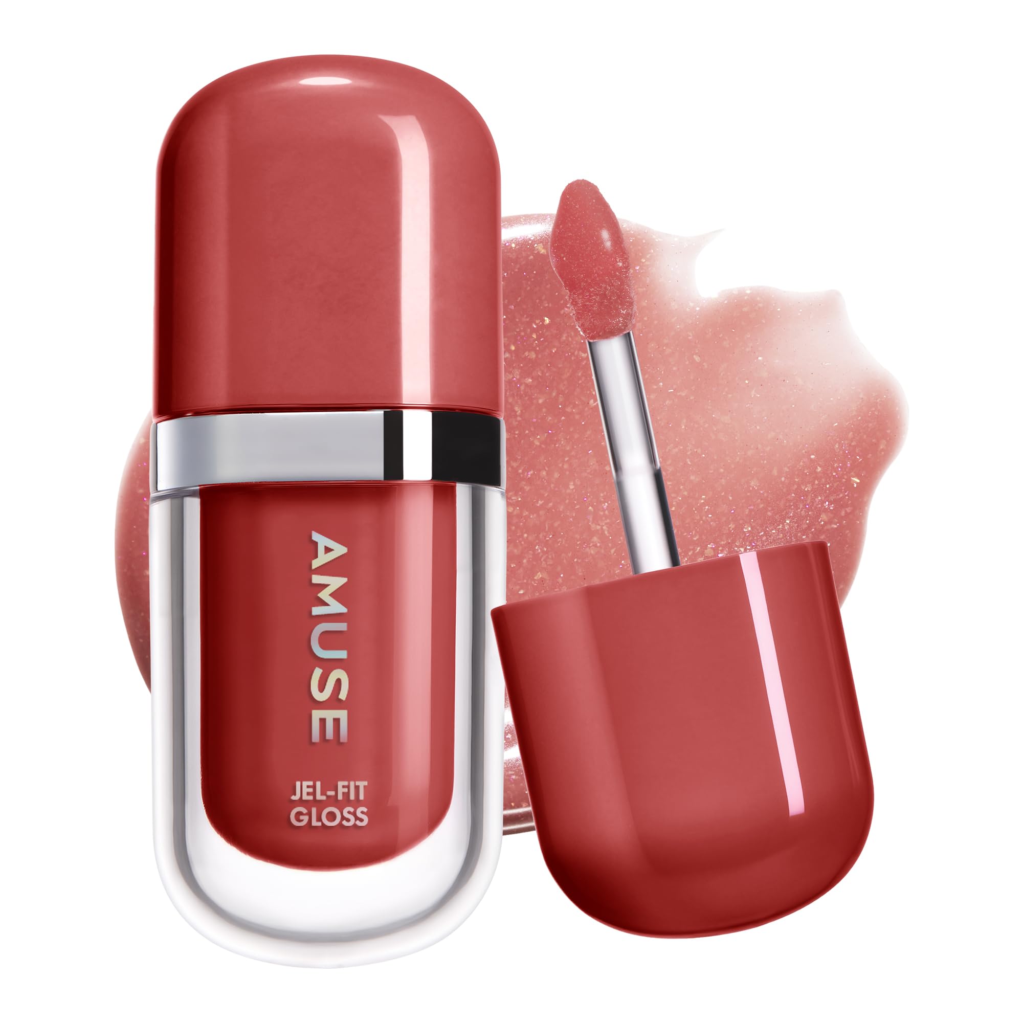 Amuse SEOUL JelFit Tinted Lip Gloss (PLUM PEARL)  Ultra Shine Plumping Lip Stain, Hydrating Volumizing Lip Tint, NonSticky, L