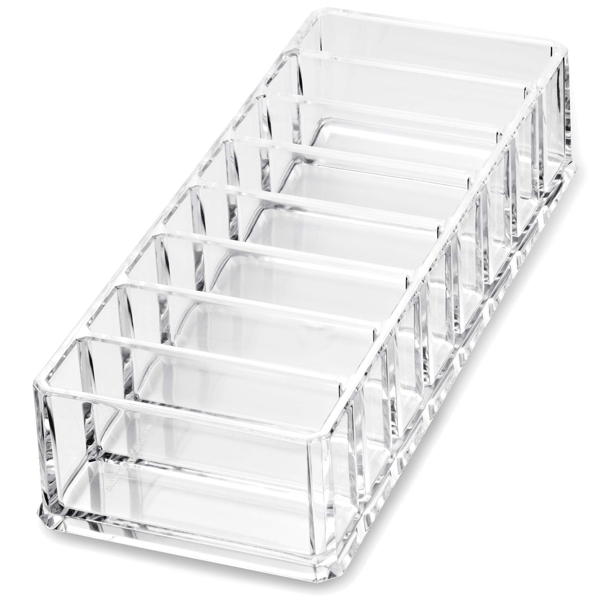 Byalegory Acrylic (Bronzer, Highlighter, Powder, Blush) Compact Makeup Organizer | 8 Space Cosmetic Storage (Clear)