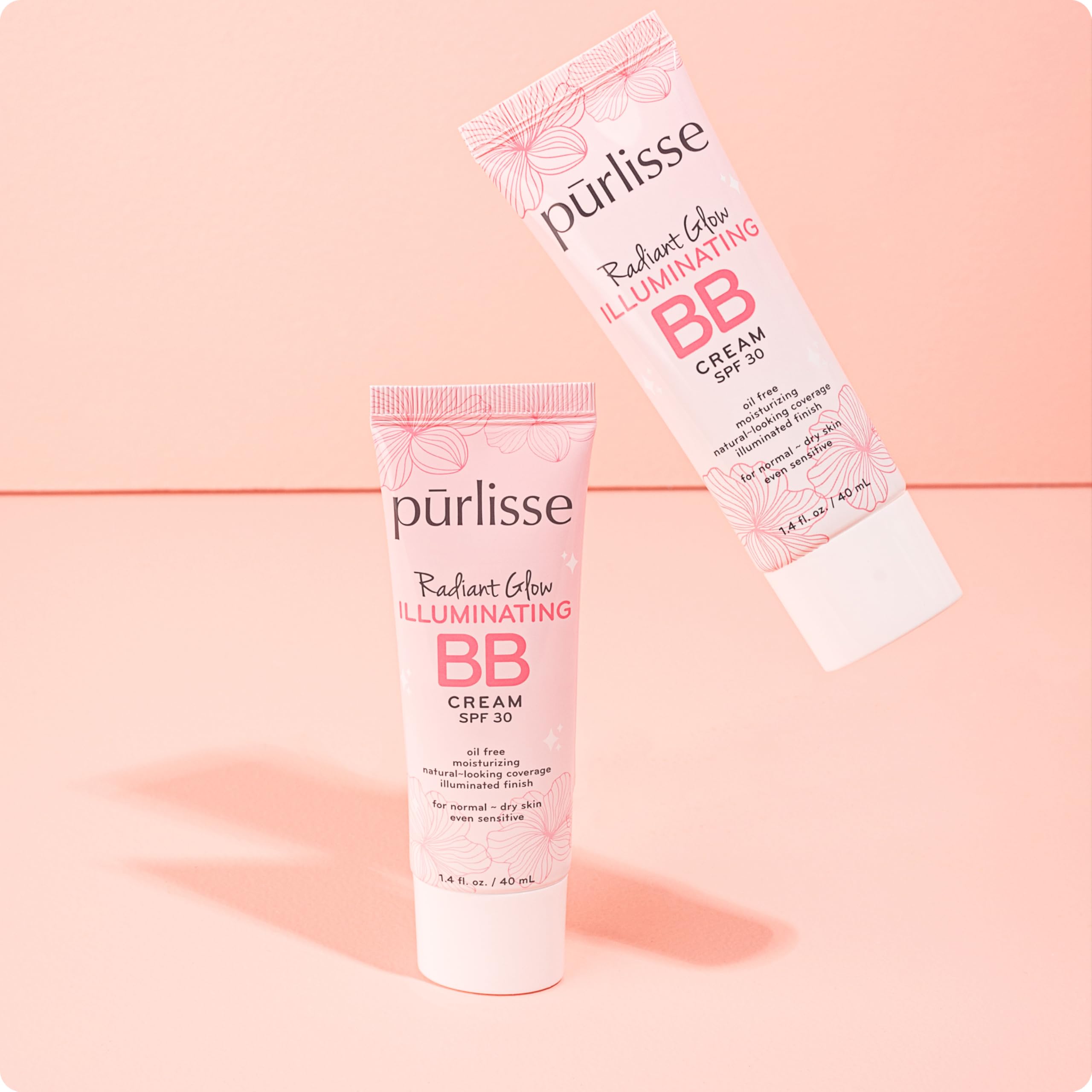 purlisse Radiant Glow Illuminating BB Cream with SPF 30 - Glow BB Cream Enriched with Goji & Hawthorn Berry for Dewy Skin - Help