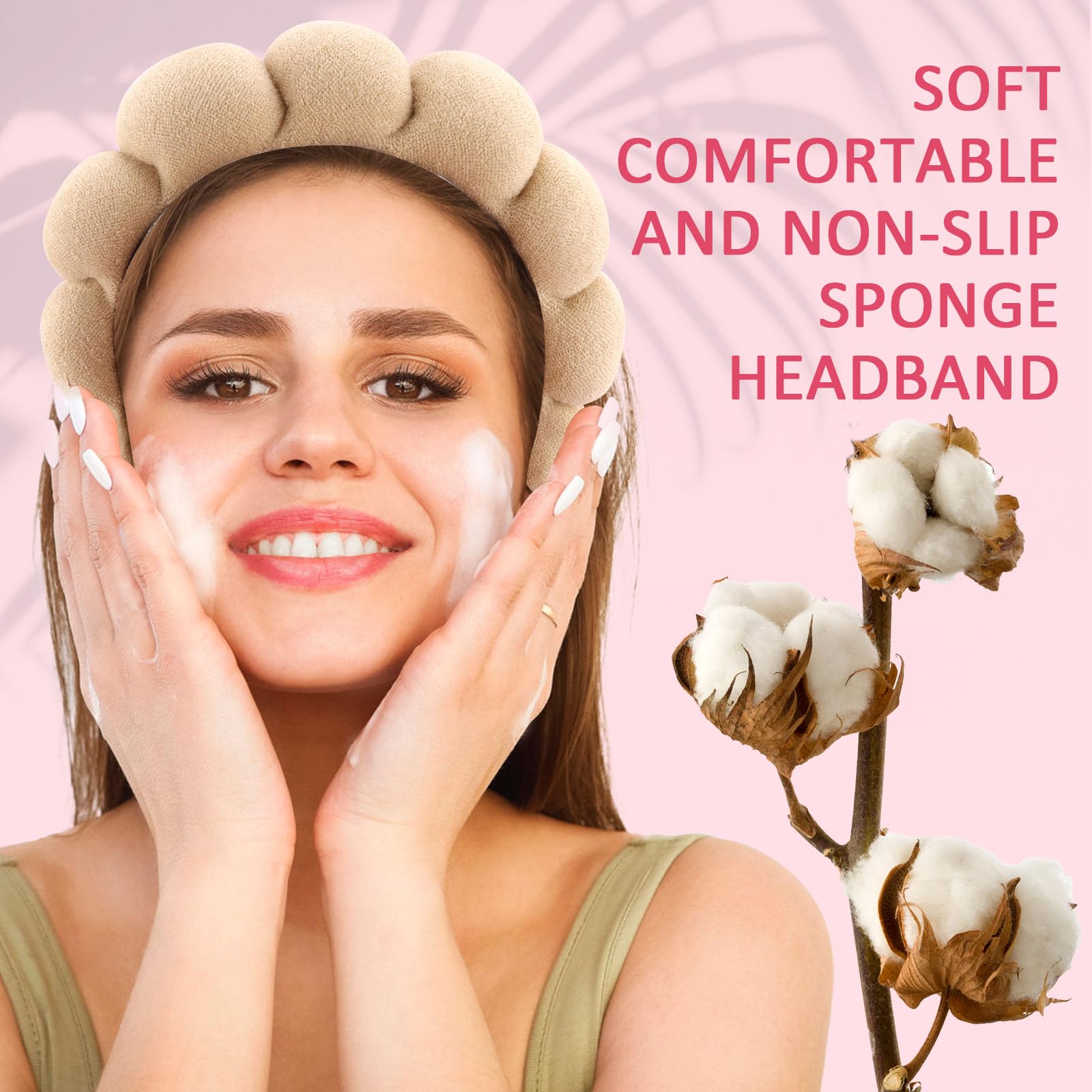 Canitor 4 PCS Spa Headband Skincare Makeup Face Wash Skin Care Make Up Cute Preppy Teen Girl Gifts Trendy Stuff Aesthetic Bachel