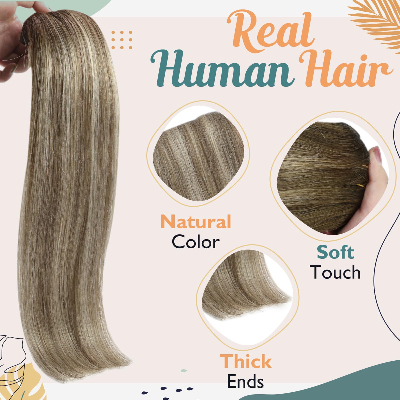 Ve Sunny Clip in Hair Extensions Real Human Hair Balayage 24inch Real Hair Clip in Extensions Human Hair Ombre Brown Clip in Hai