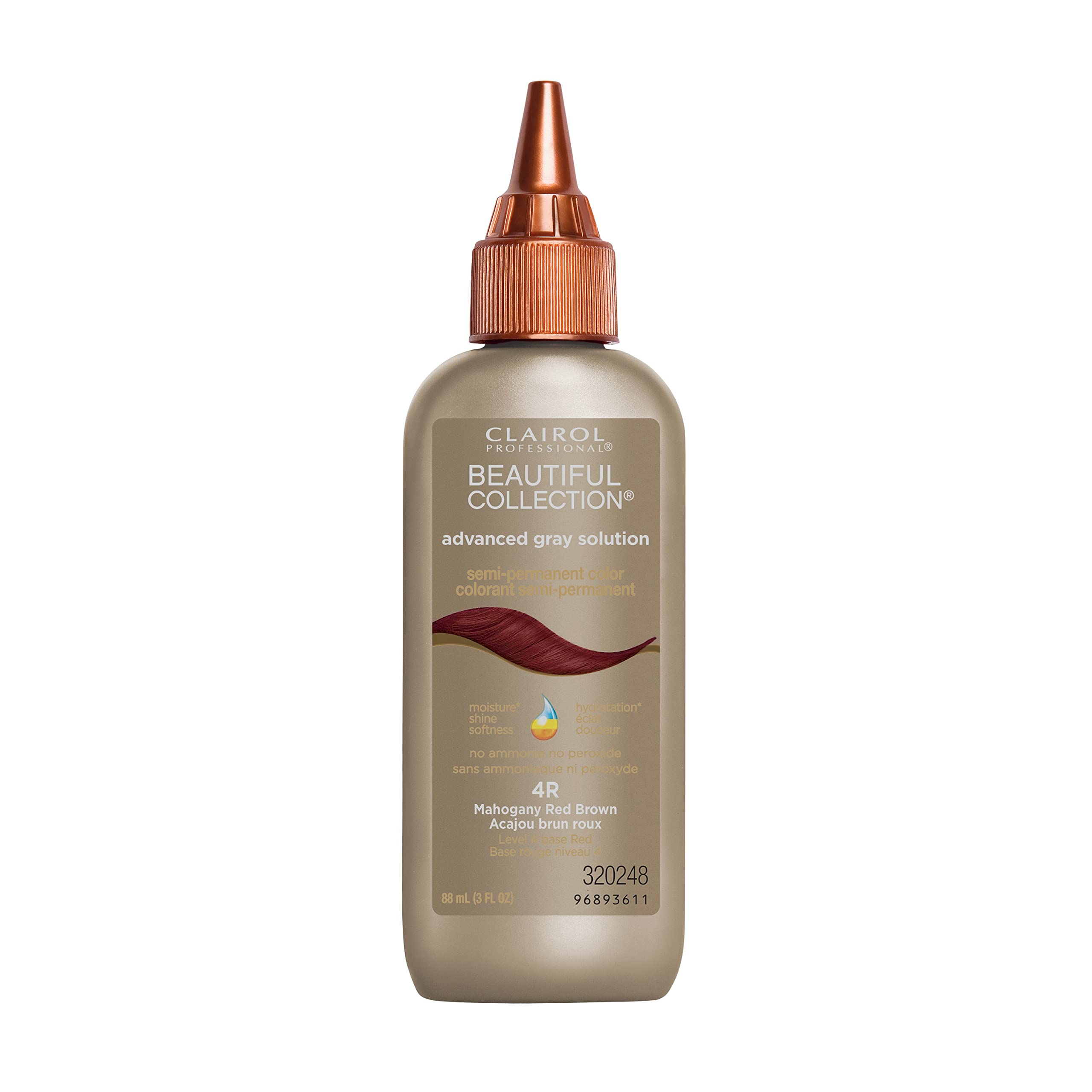 Clairol Professional Beautiful Advanced Gray Solutions 4r Mahogany Red Brown, 3 oz