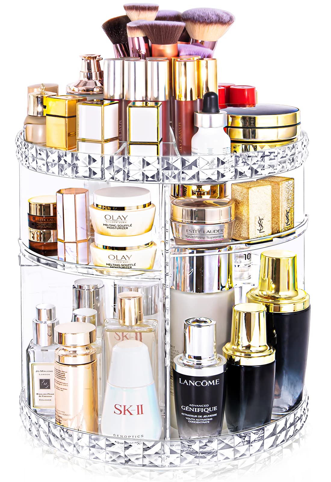 Kingtaily Rotating Makeup Organizer Spinning for Vanity, 360 Rotation with 6 Adjustable Layers, Large Capacity Vanity Skin-care