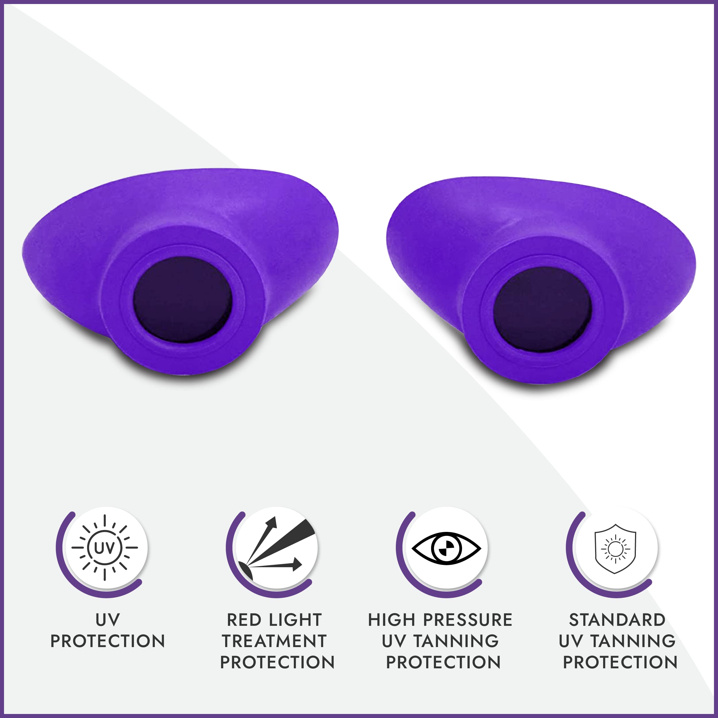 Super Sunnies Slim Flex UV Eye Protection, FDA Compliant Individual Tanning Goggles Eyeshields (Purple)