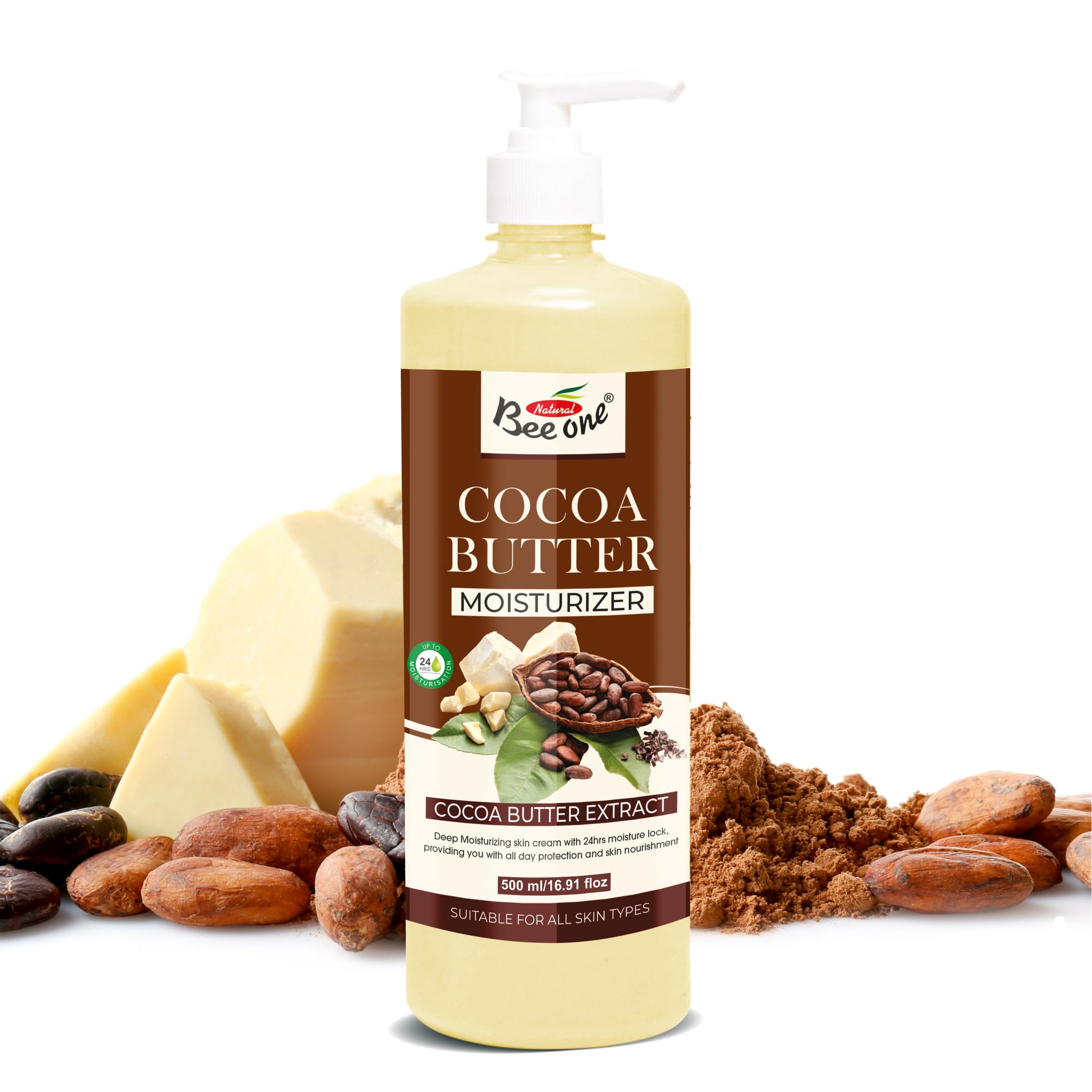 Bee One Cocoa Butter Moisturizer 500Ml | Body Lotion For Intense Hydration | Smooth, Soft & Nourished Skin | Fast-Absorbing, Non